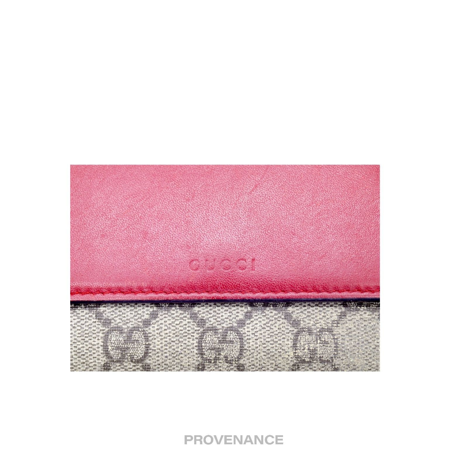 Gucci 🔴 Gucci Snap Long Wallet - GG Supreme Red Pink Size ONE SIZE - 5 Thumbnail