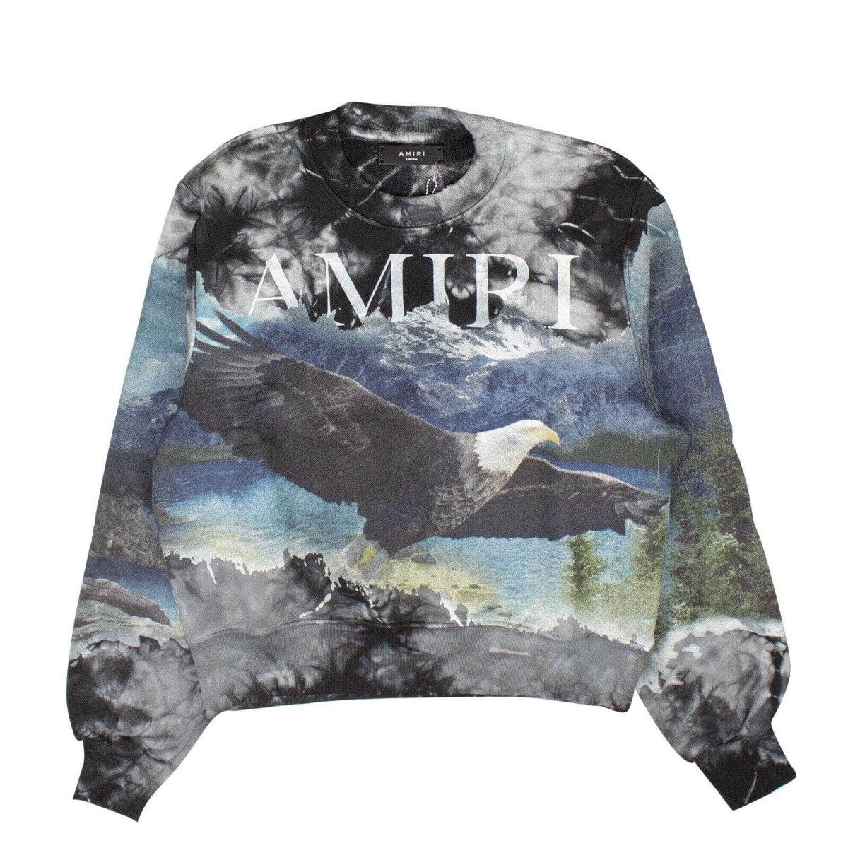 image of Amiri Double Eagle Crewneck - Xsmall in Black, Men's