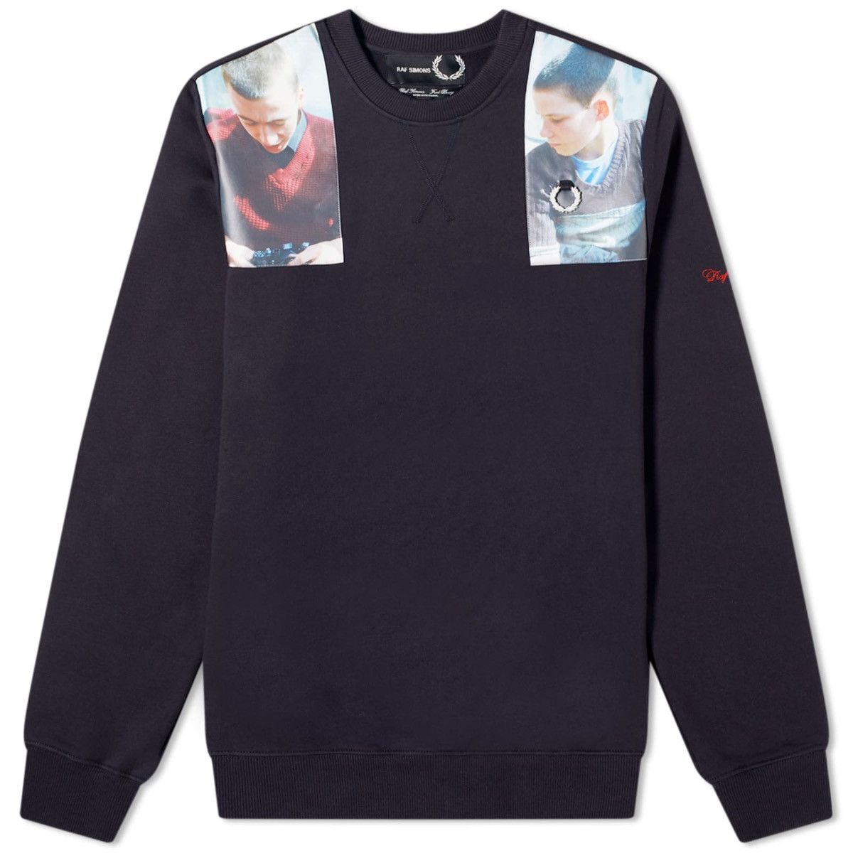 Fred Perry × Raf Simons New Raf Simons Fred Perry Portrait Patch Jumper Sweatshirt Size US M / EU 48-50 / 2 - 1 Thumbnail