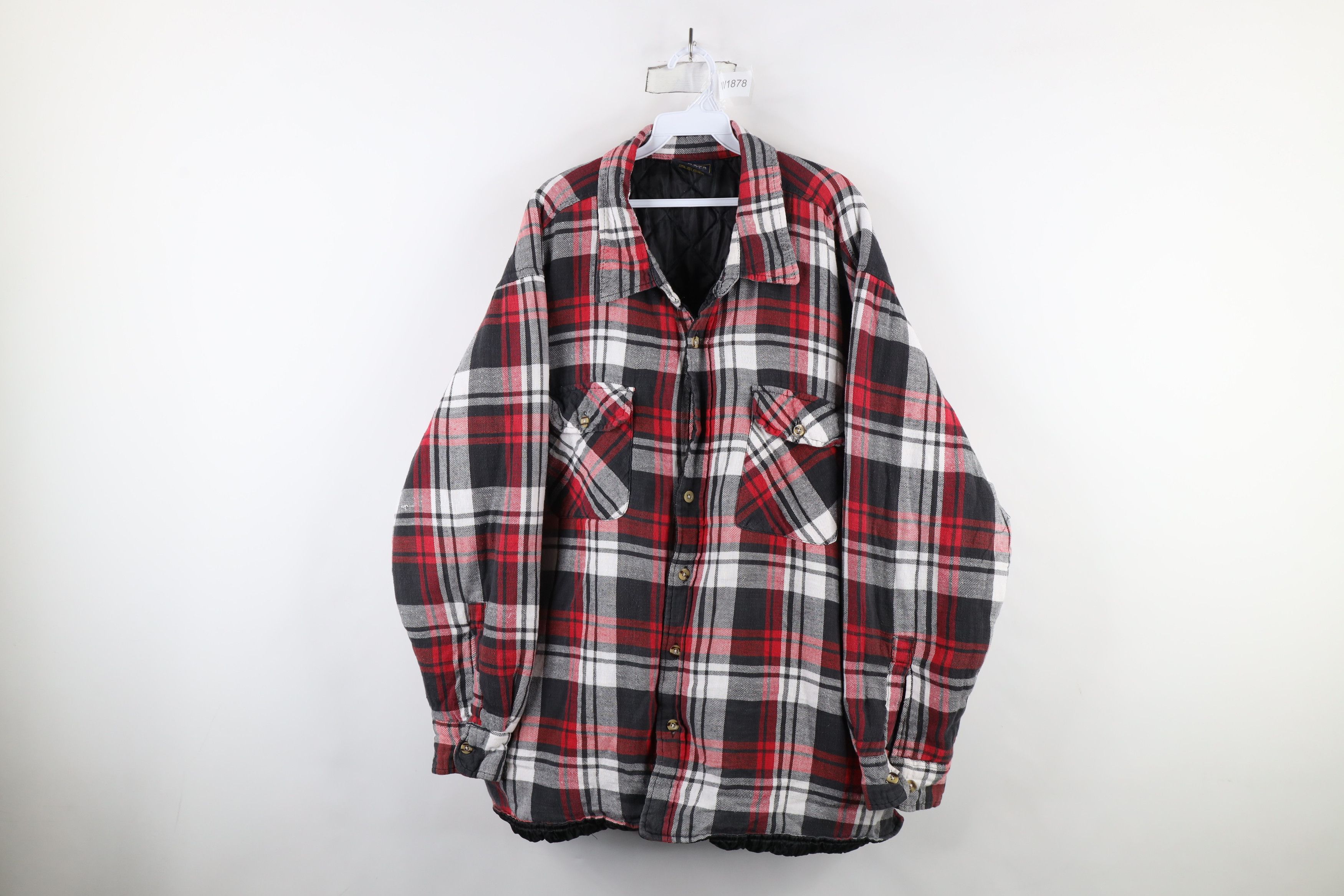 Vintage Vintage 90s Streetwear Quilted Flannel Button Shirt Jacket Size US XXL / EU 58 / 5 - 1 Thumbnail