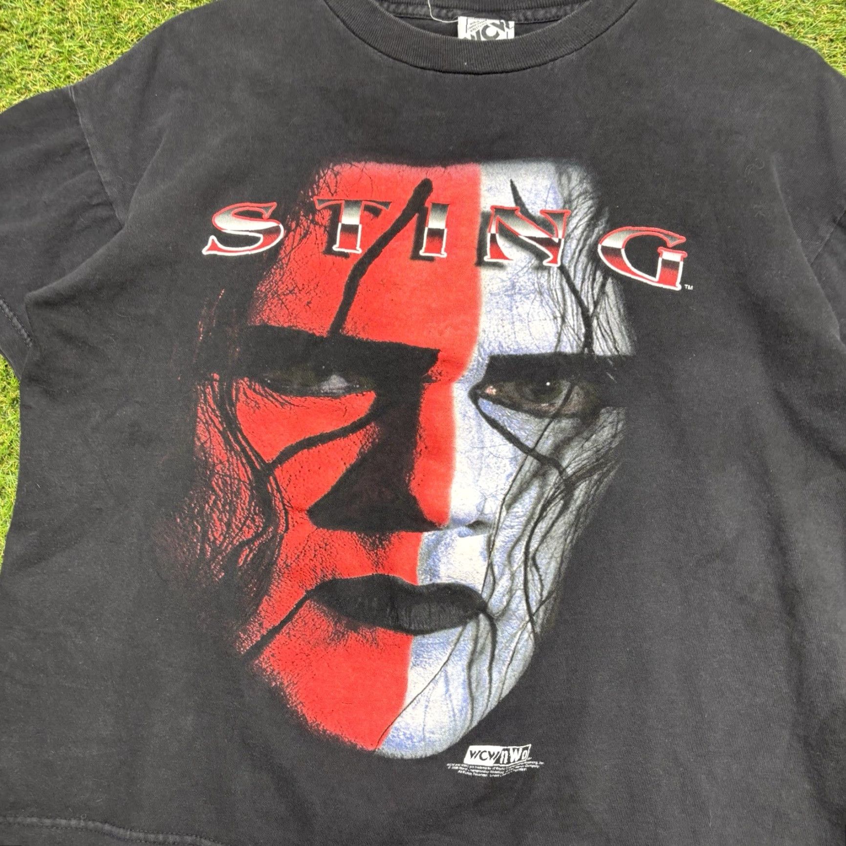 Logo 7 VINTAGE WCW Sting Wrestling T-Shirt Mens Medium Black Big Face Logo 90s Size US M / EU 48-50 / 2 - 2 Thumbnail