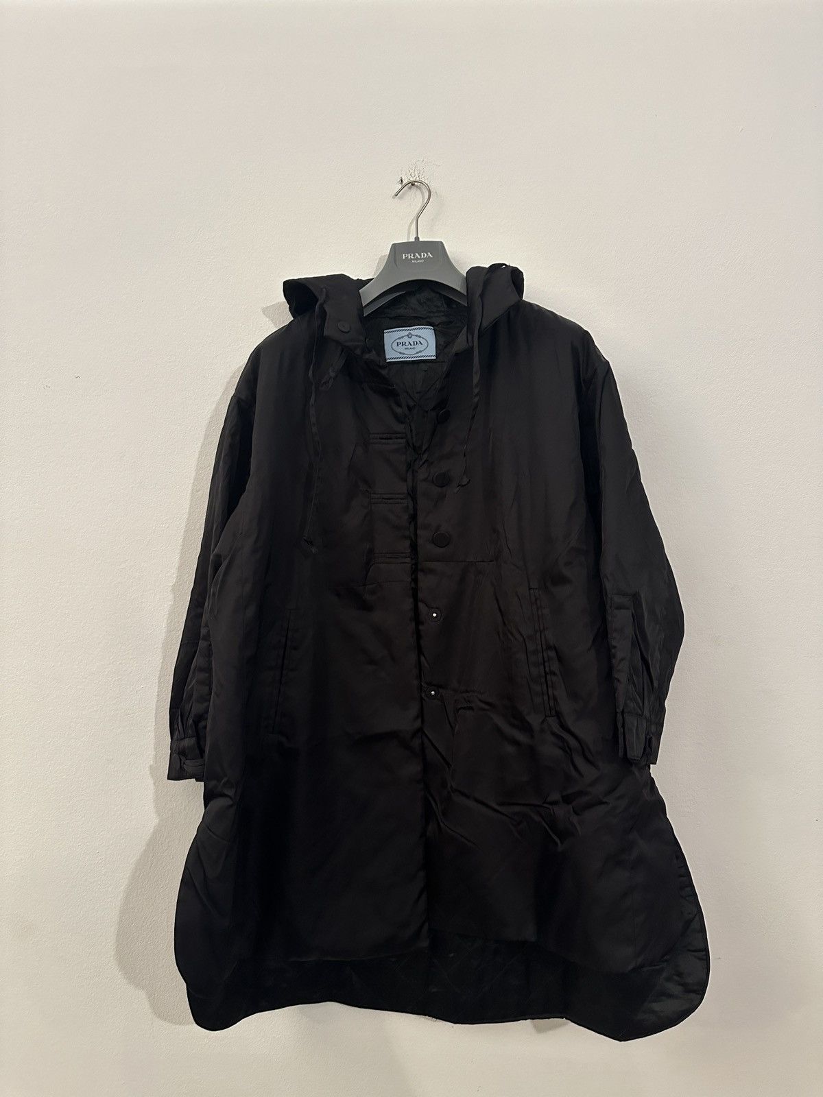 image of Prada Nylon Coat in Black, Women's (Size Small)