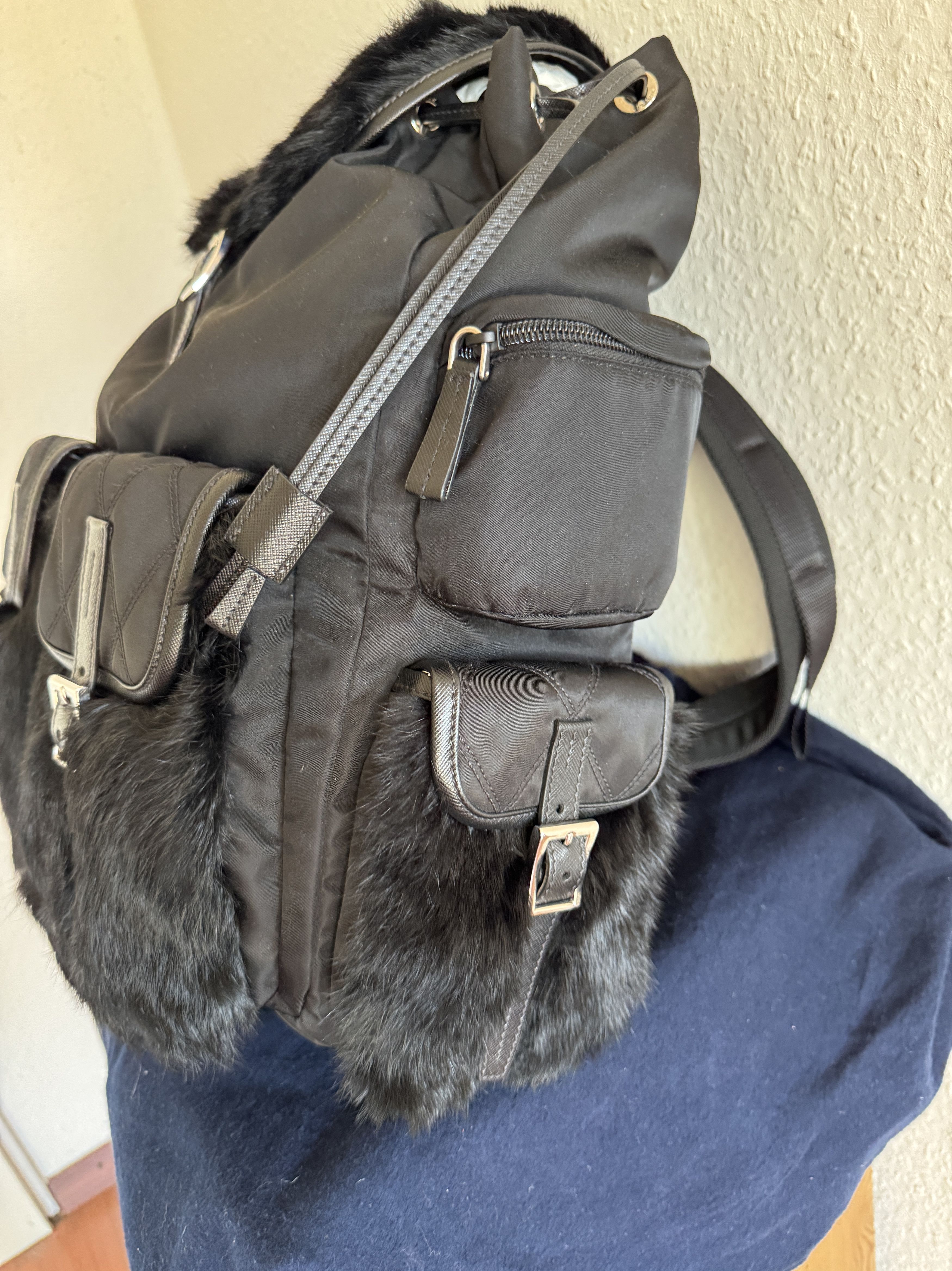 Prada Rabbit Fur Cargo Backpack Size ONE SIZE - 5 Thumbnail