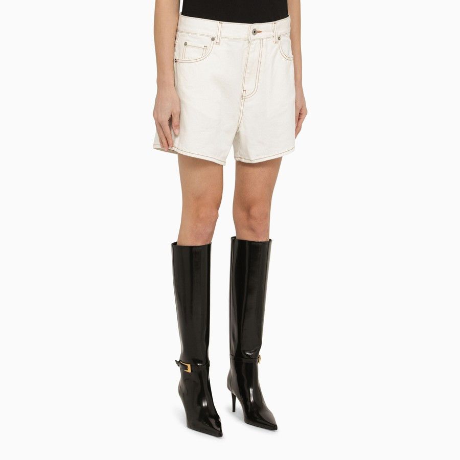Off-White o1d2blof0924 Denim Shorts in White Size 25" / US 0 / IT 36 - 3 Thumbnail