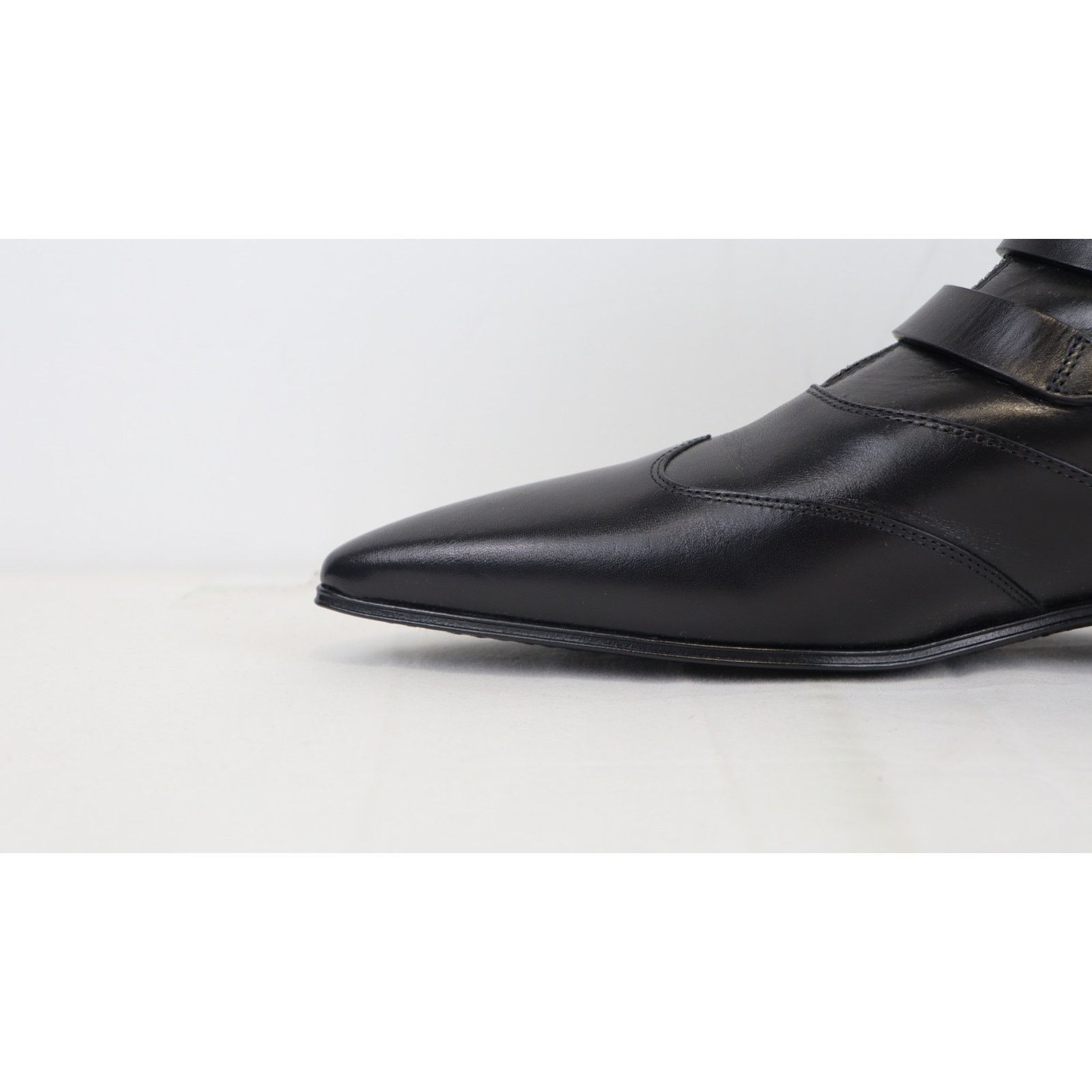 Saint Laurent Paris o1rshd1 Goth leather buckle Boots Stan in Black Size US 12 / EU 45 - 3 Thumbnail