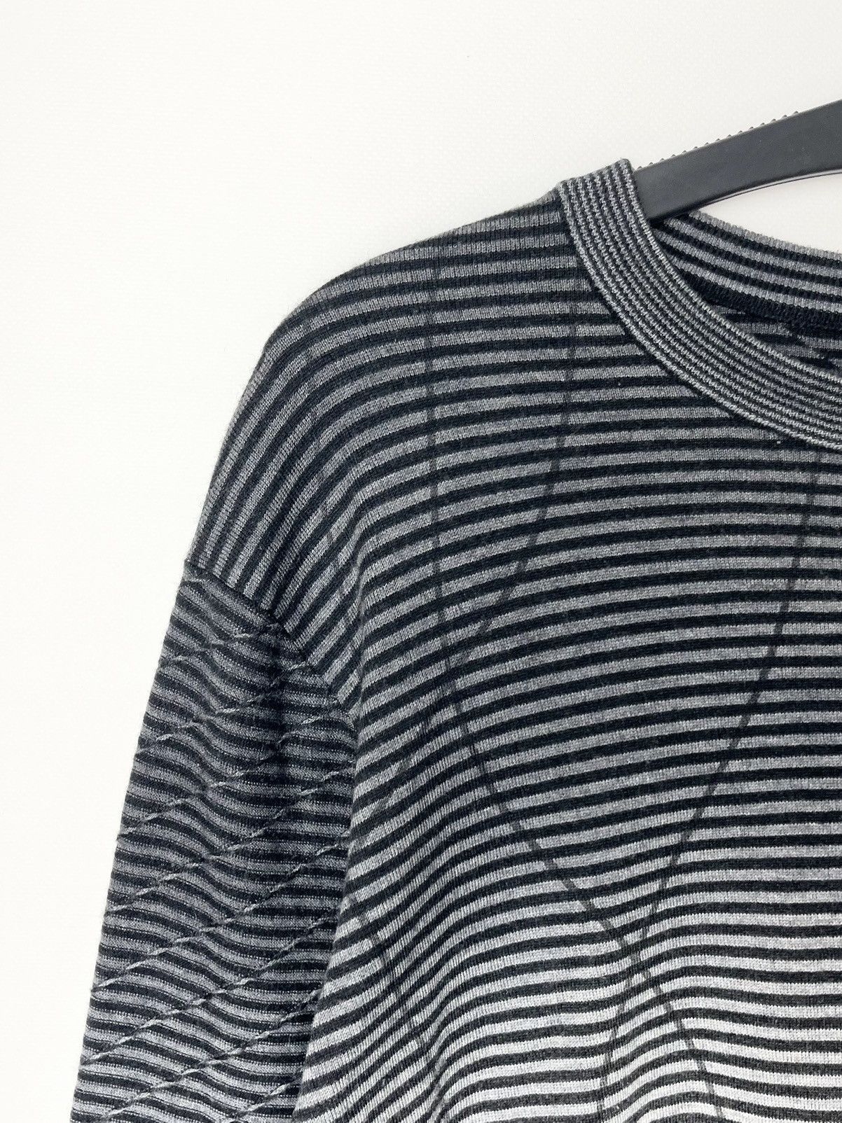 Brioni Brioni Striped Fine-Knit Sweater – Grey/Black Size US XL / EU 56 / 4 - 2 Thumbnail