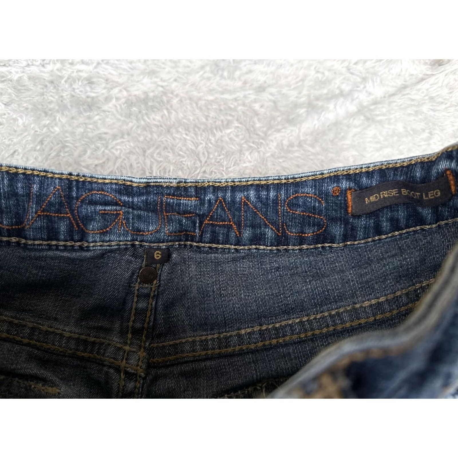 AG Jeans Jag Jeans Womens Jeans 6 Blue Denim Mid Rise Bootcut Cotton Embroidered 27x32 Size 28" / US 6 / IT 42 - 6 Thumbnail