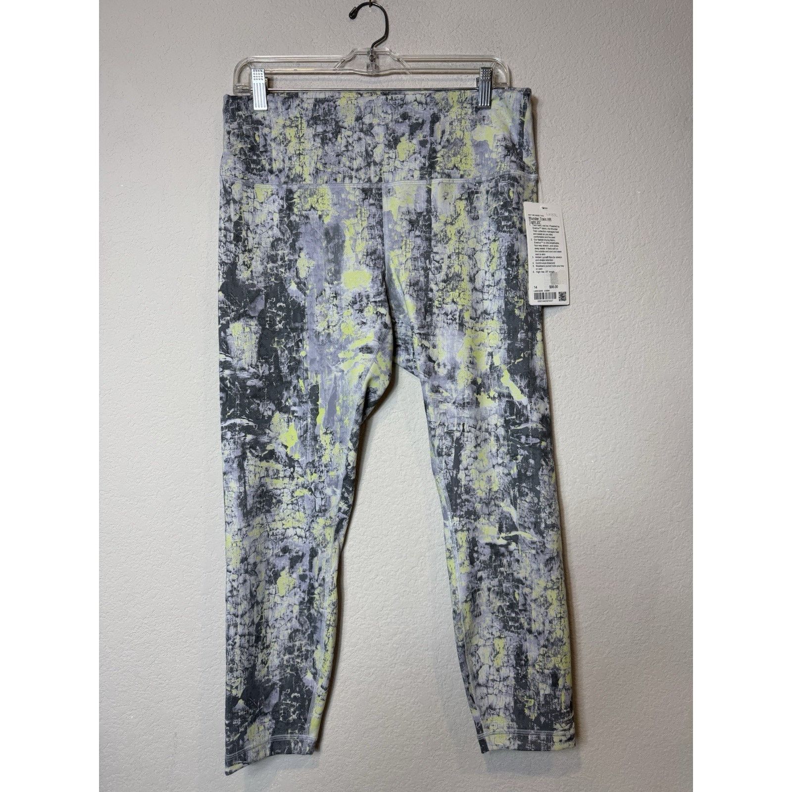 Lululemon Lululemon Wunder Train HR Tight 25” Everlux Grey Yellow 14 Size 36" / US 14 / IT 50 - 11 Thumbnail