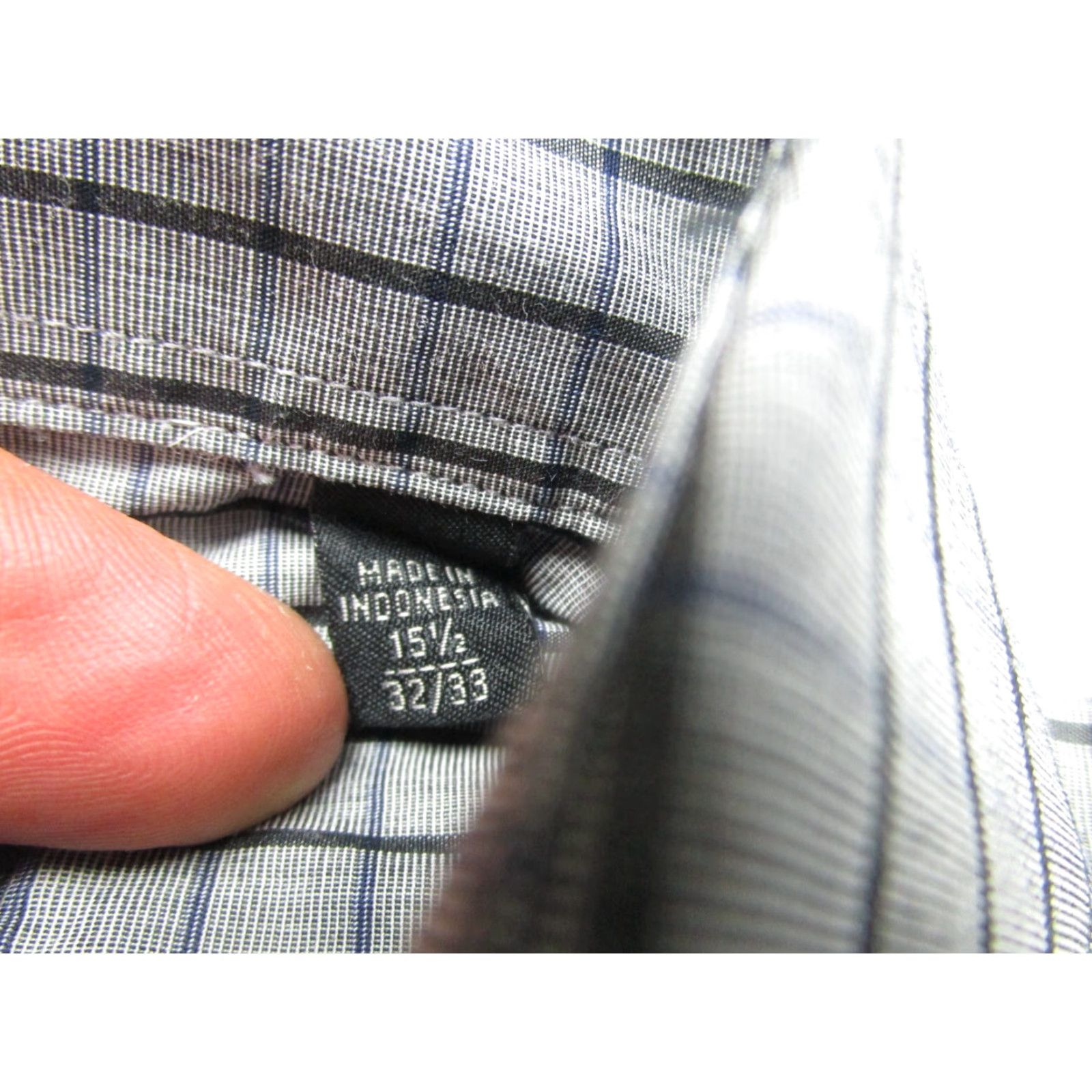John Varvatos John Varvatos Slim Fit Button-Up Shirt Men 15.5 Gray Plaid Casual Work Size US M / EU 48-50 / 2 - 6 Thumbnail