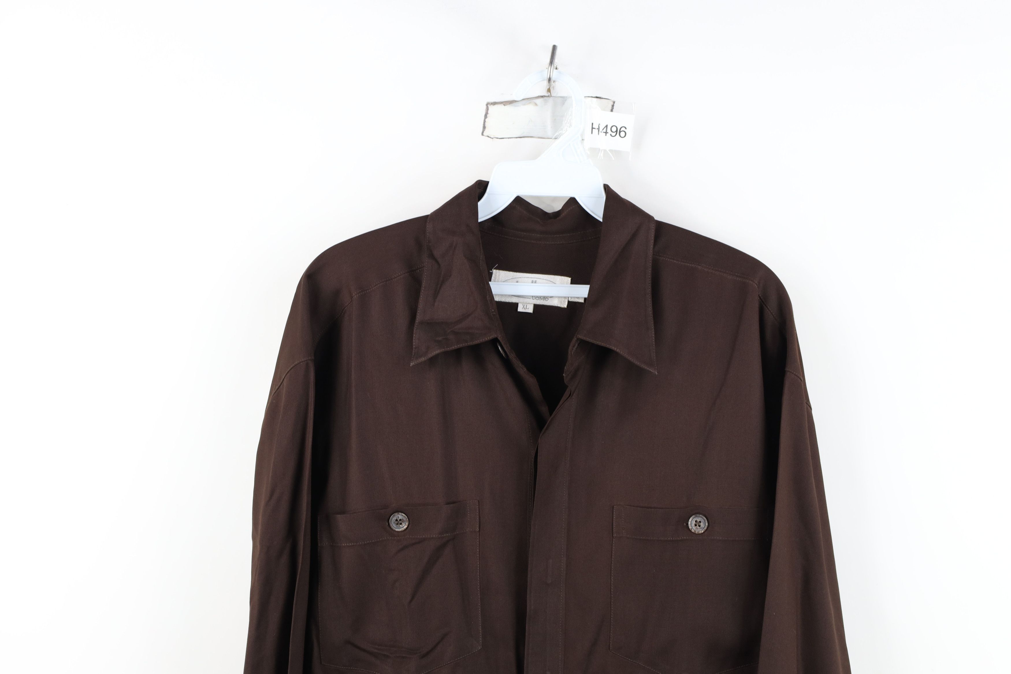 Vintage Vintage 90s Streetwear Wool Blend Collared Button Shirt Size US XL / EU 56 / 4 - 2 Thumbnail