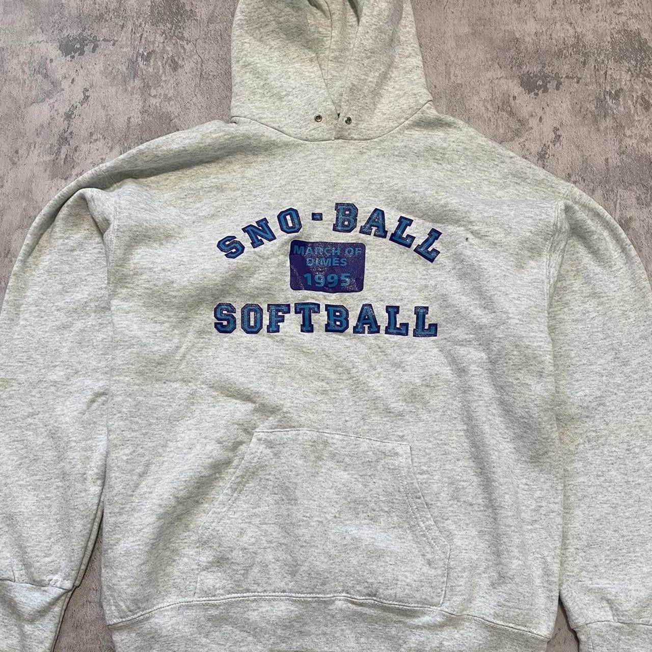 Vintage Grey and blue vintage Boxy Sno Ball Softball hoodie Size US XL / EU 56 / 4 - 1 Thumbnail