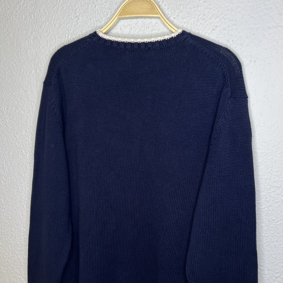 Yves Saint Laurent Yves Saint Laurent YSL Jumper Sweater Knitwear Navy Beige Size US L / EU 52-54 / 3 - 8 Thumbnail