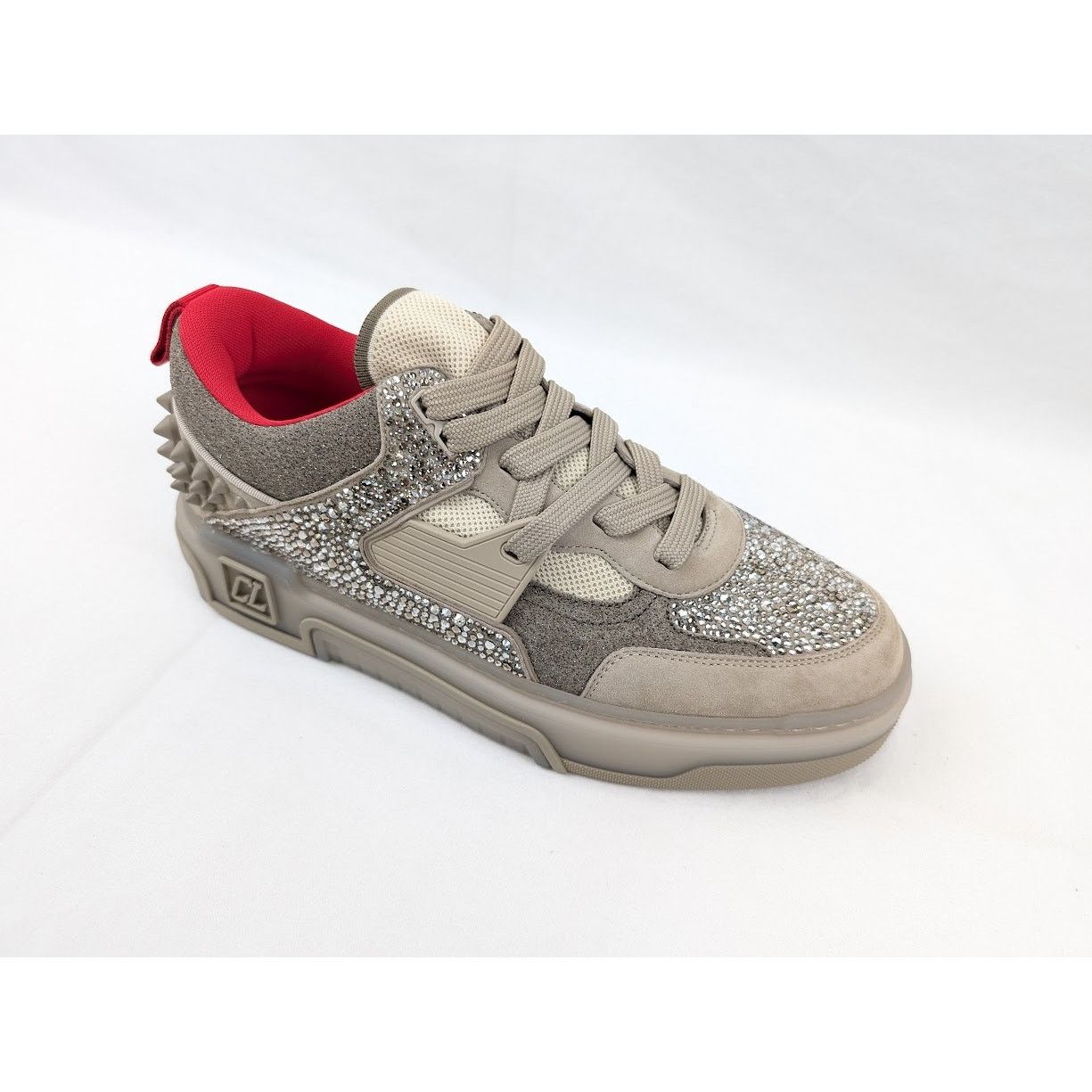 Christian Louboutin o1rshd1 Astro Loubi Strass Flat Sneakers in Saharienne Size US 10 / EU 43 - 2 Thumbnail