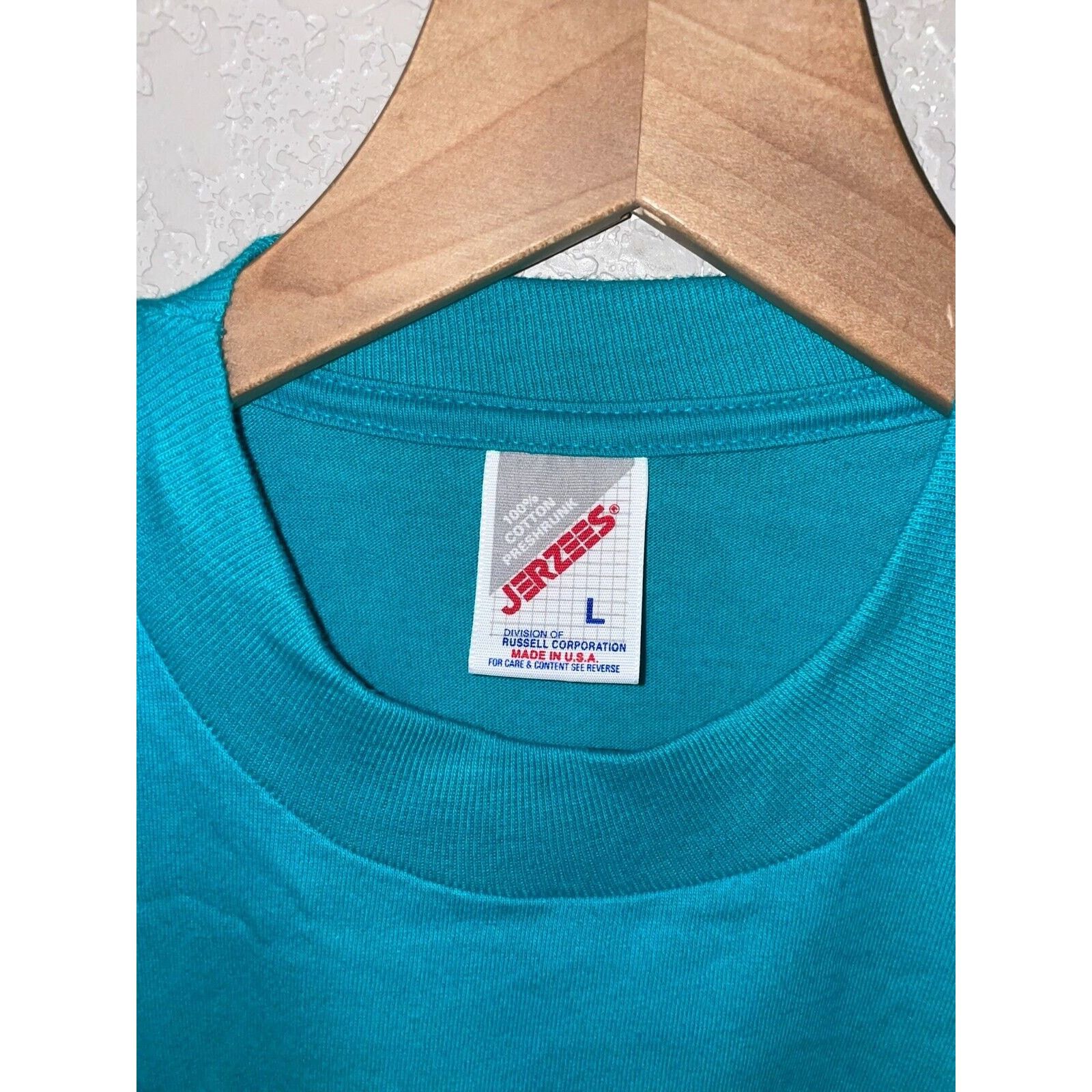 Jerzees 90s Vintage AZ Arizona Flower Nature Graphic Teal Shirt VTG Size US L / EU 52-54 / 3 - 7 Thumbnail