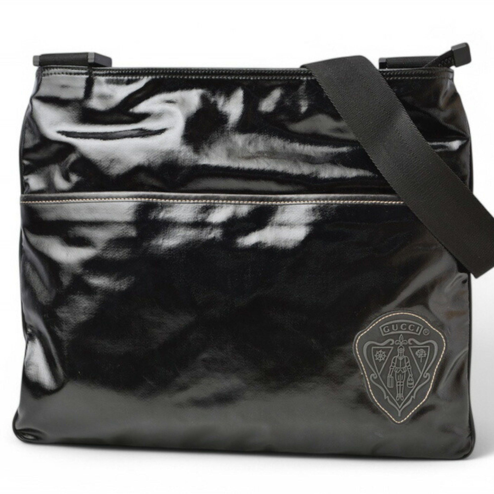 Gucci GUCCI Shoulder Bag Crest Emblem PVC Black 181093 Size ONE SIZE - 1 Thumbnail