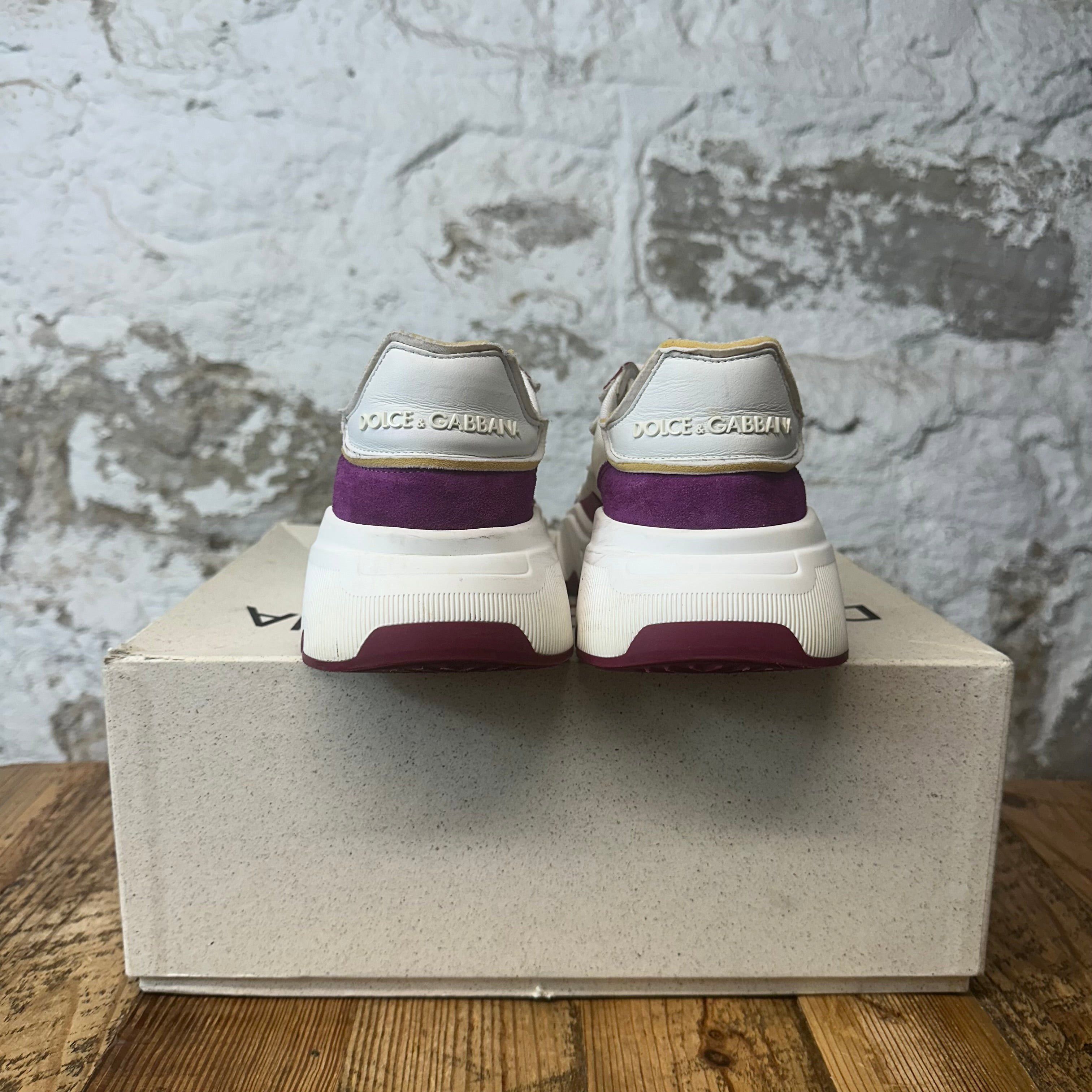 Dolce & Gabbana Dolce Gabbana White Purple Daymaster Sneaker Sz 5.5 (37.5) Size US 5.5 / EU 38 - 6 Thumbnail