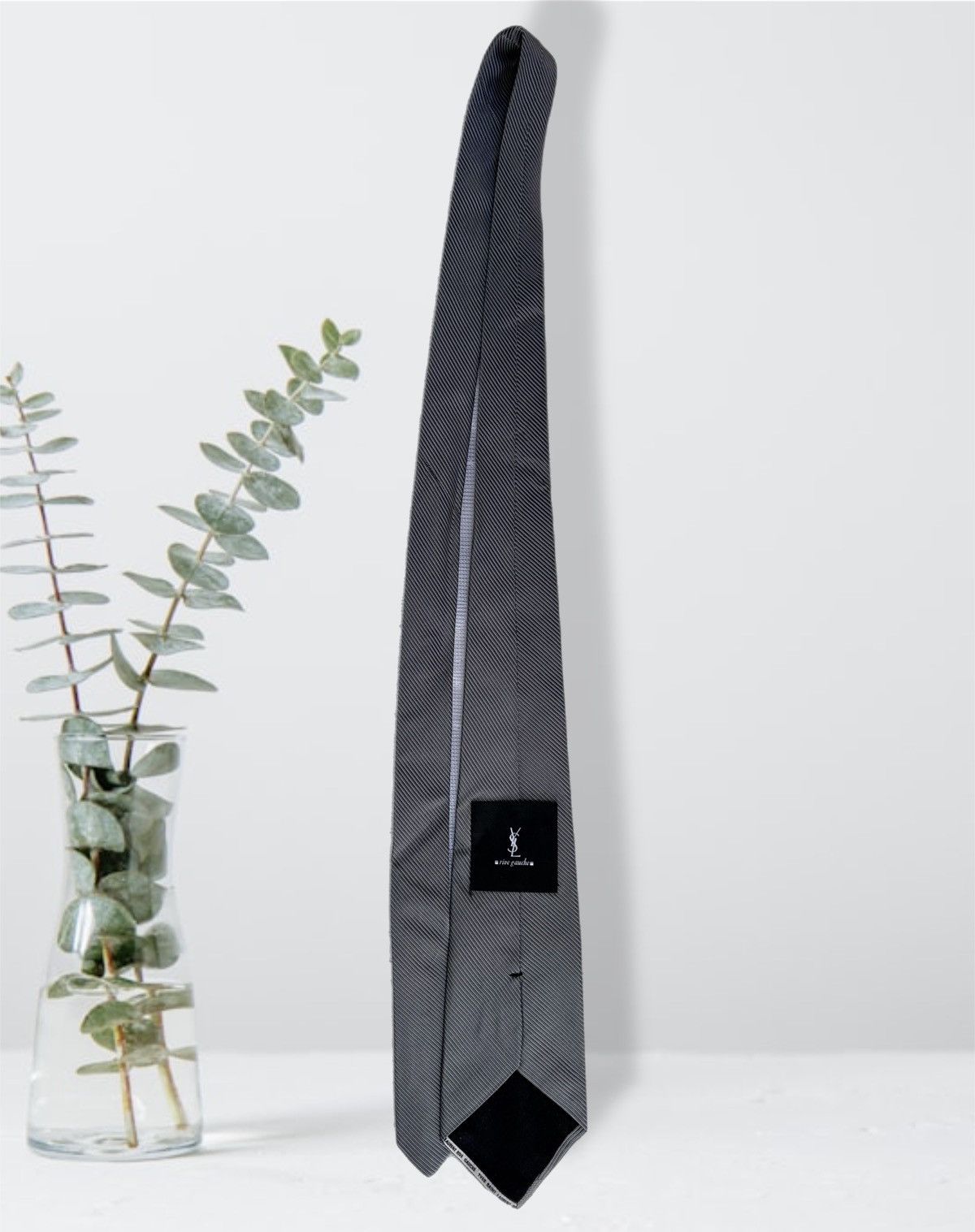 Yves Saint Laurent YSL Yves Saint Laurent Rive Gauch Tie Grey NECKTIE Stripes Size ONE SIZE - 3 Thumbnail