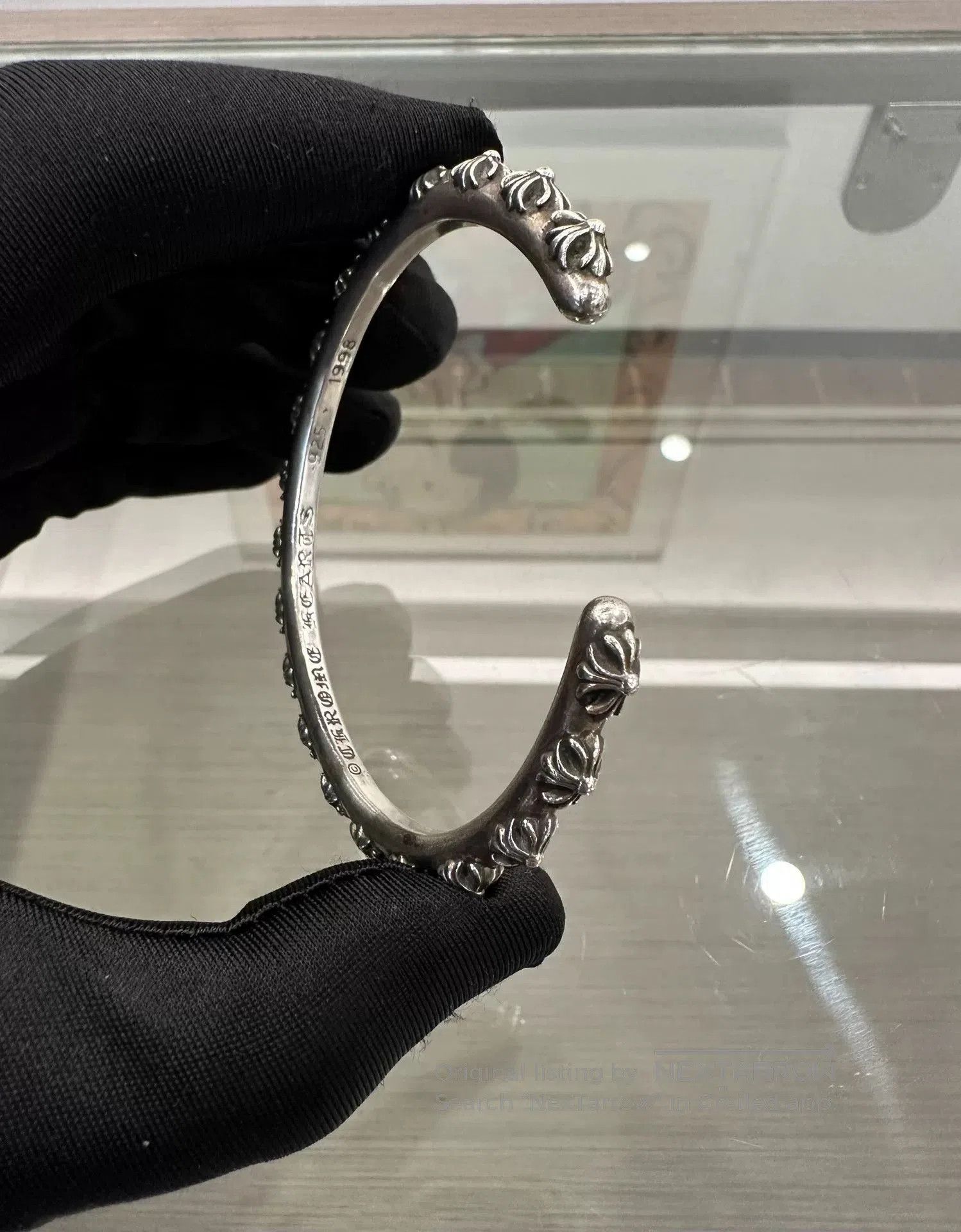 Chrome Hearts Chrome Hearts Silver Cross Open Bangle. Size ONE SIZE - 3 Thumbnail