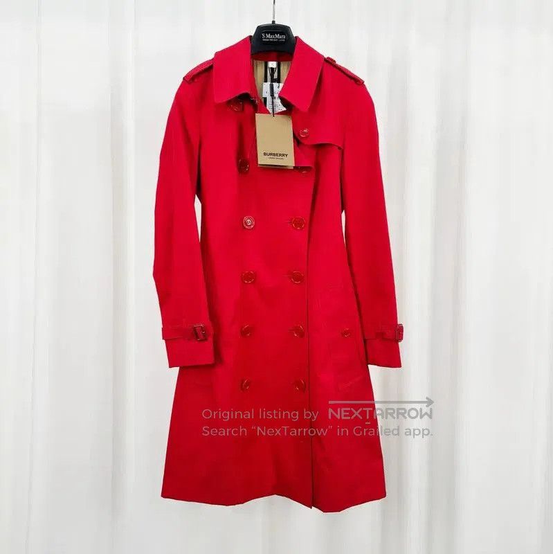Burberry Burberry Red Cotton Double-Breasted Trench Coat. Size M / US 6-8 / IT 42-44 - 1 Thumbnail
