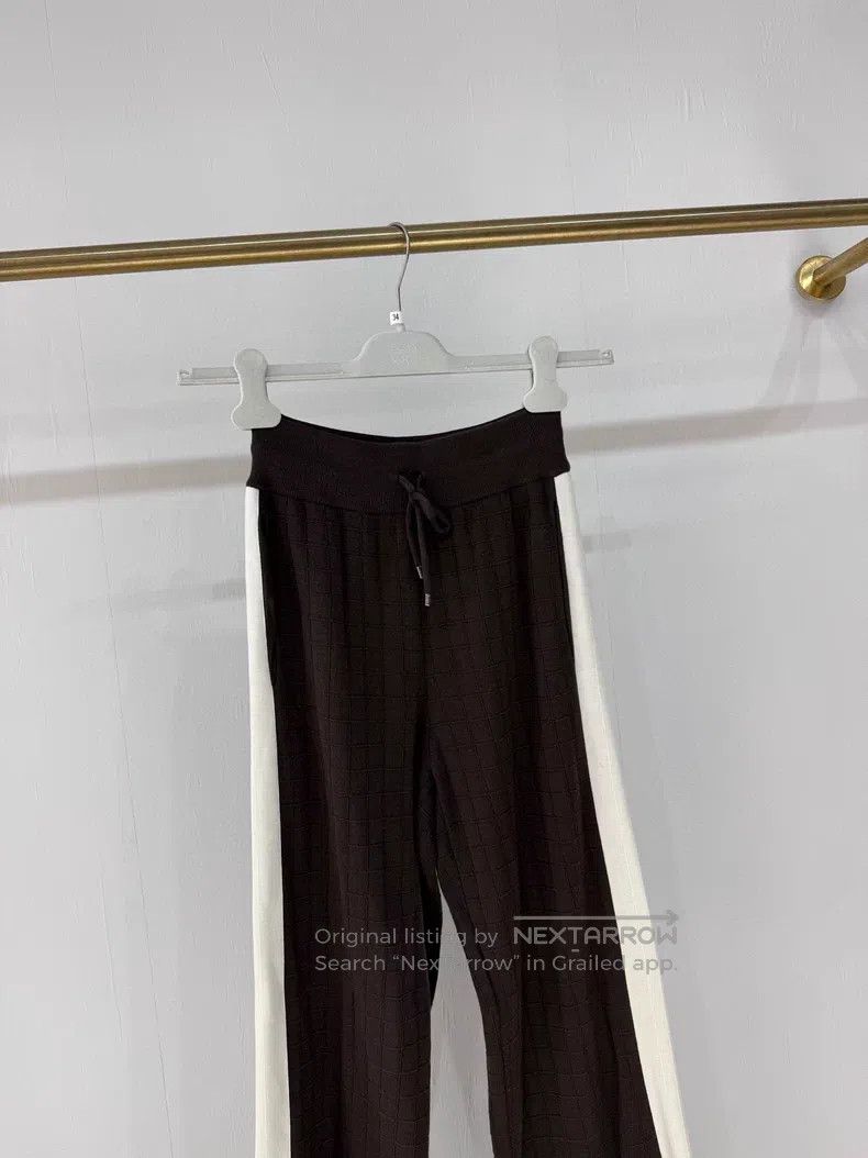 Hermes Hermes Charcoal Brown Glen Plaid Cashmere Knit Trousers Size 25" / US 0 / IT 36 - 2 Thumbnail