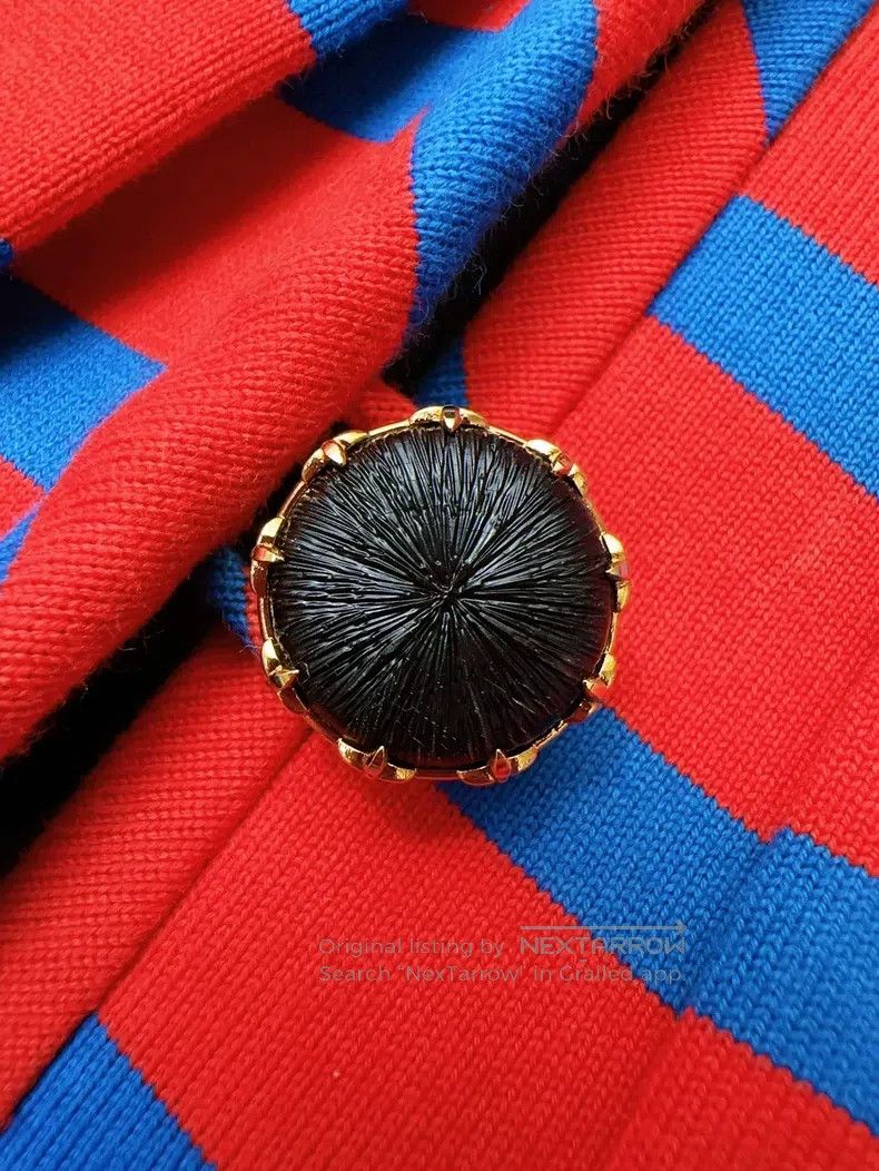 Louis Vuitton Louis Vuitton Red and blue striped 3-D bubble sleeve ruffl Size XS / US 0-2 / IT 36-38 - 4 Thumbnail