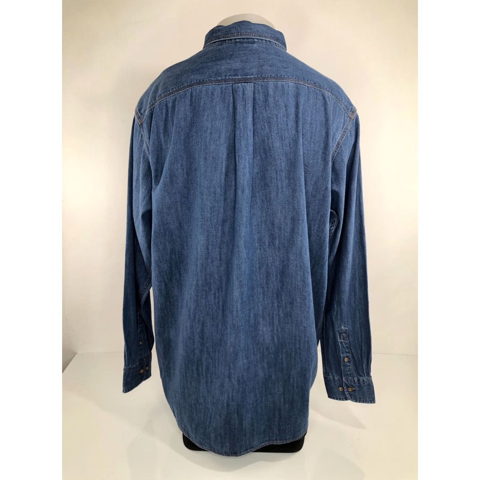 Vintage SOLARIS Shirt Mens XL Tall Lightweight Denim Chambray Blue Button-Up New with Tags Size US XL / EU 56 / 4 - 3 Thumbnail