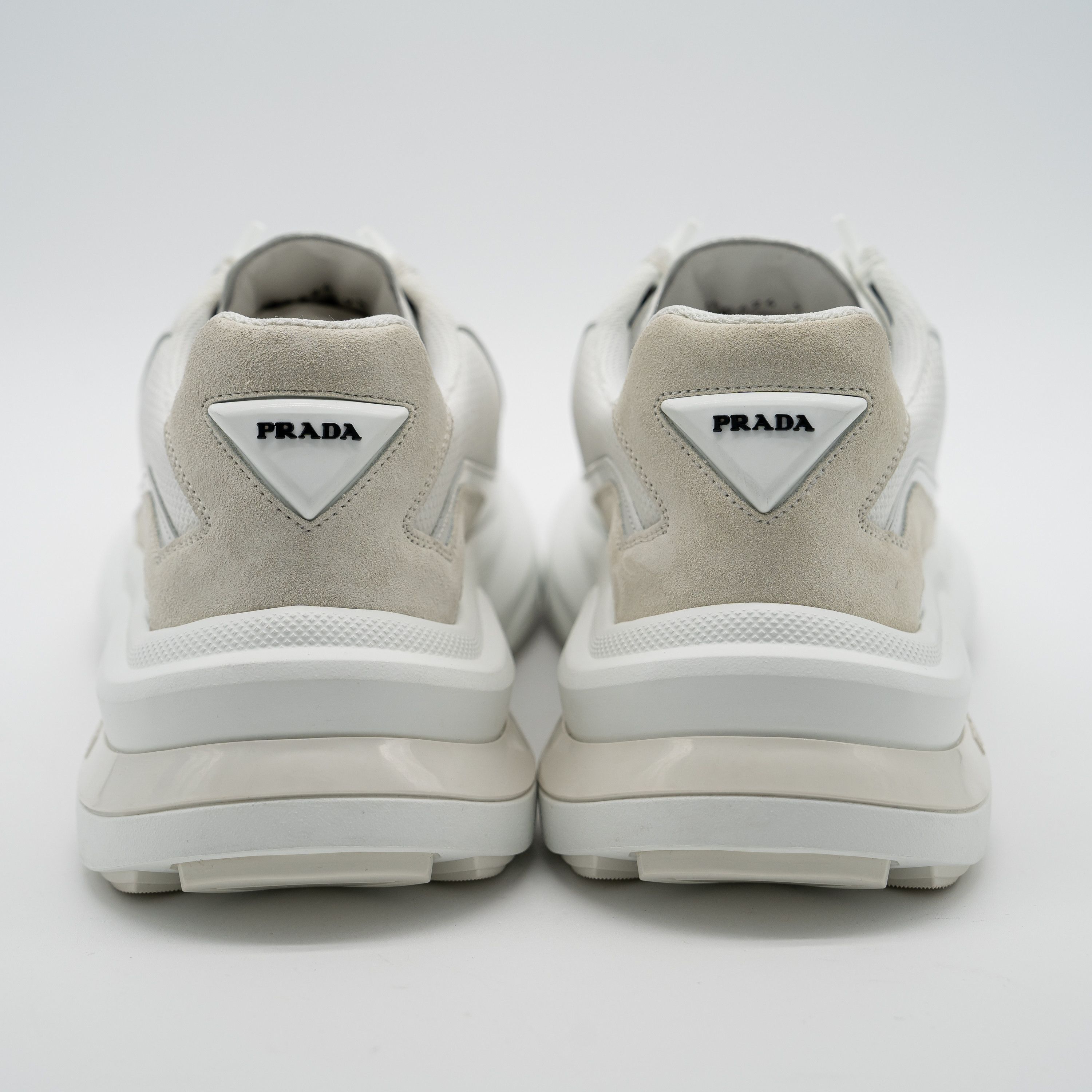 Prada 9.5uk 10.5 US Prada Systeme Leather Sneakers White Size US 10.5 / EU 43-44 - 5 Thumbnail