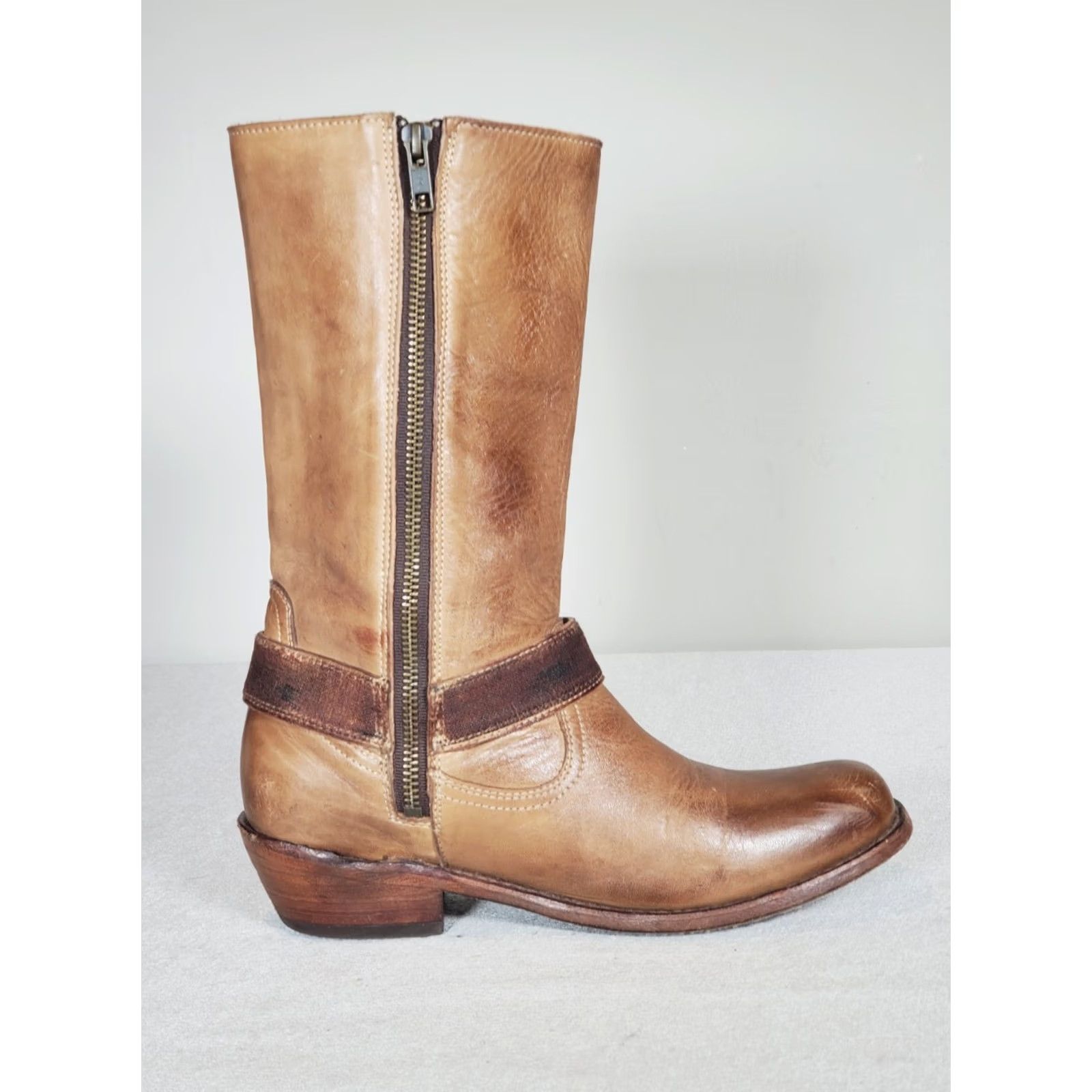 Bed Stu Bed Stu Cobbler Series Harness Moto Boots Antiqued Cognac Leather Women's US 8.5 Size US 9 / IT 39 - 4 Thumbnail