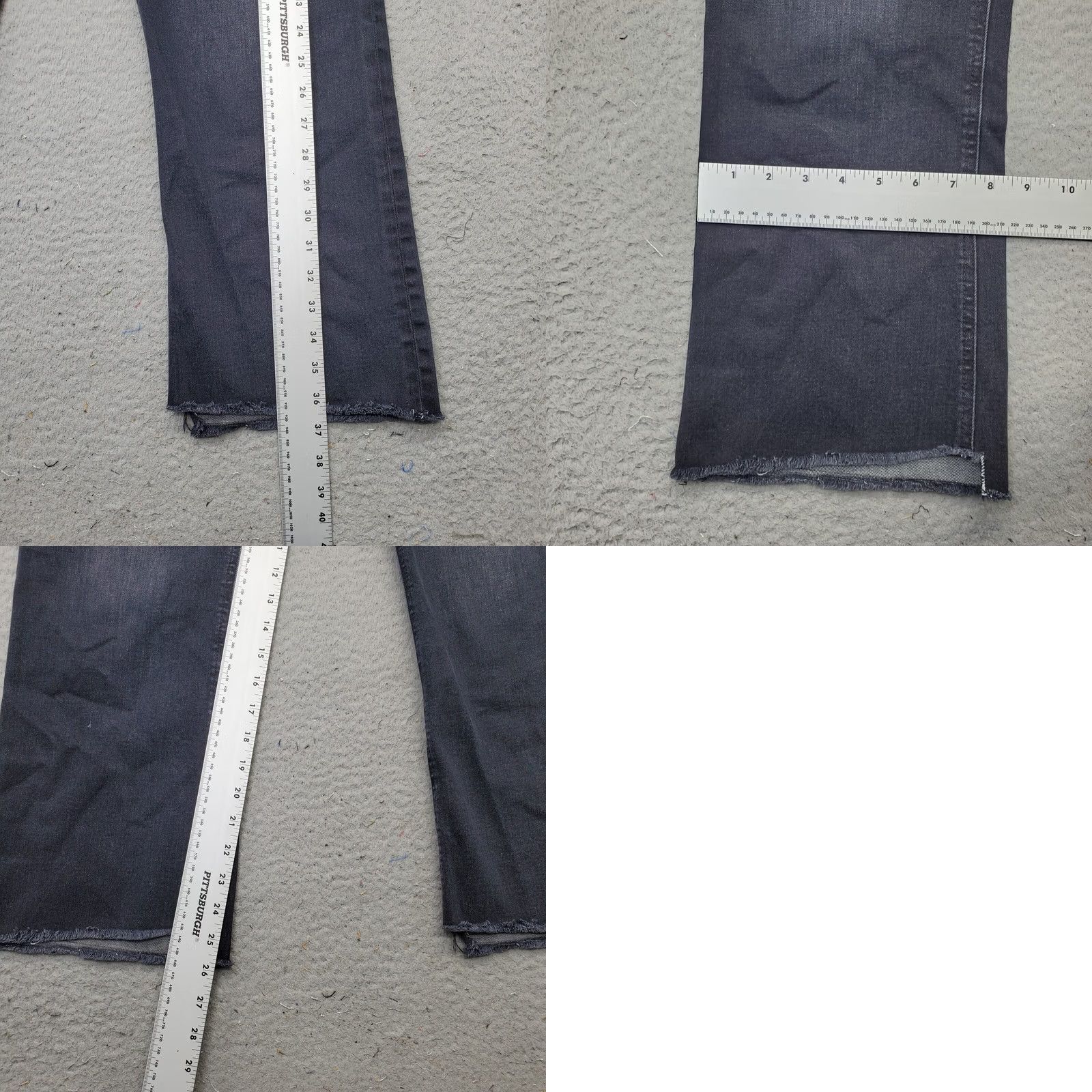 J.Crew J.CREW Bootcut Jeans Womens Size 32 Black Denim Cotton Frayed Hem 4-Button Fly Size 24" / US 00 / IT 34 - 8 Thumbnail