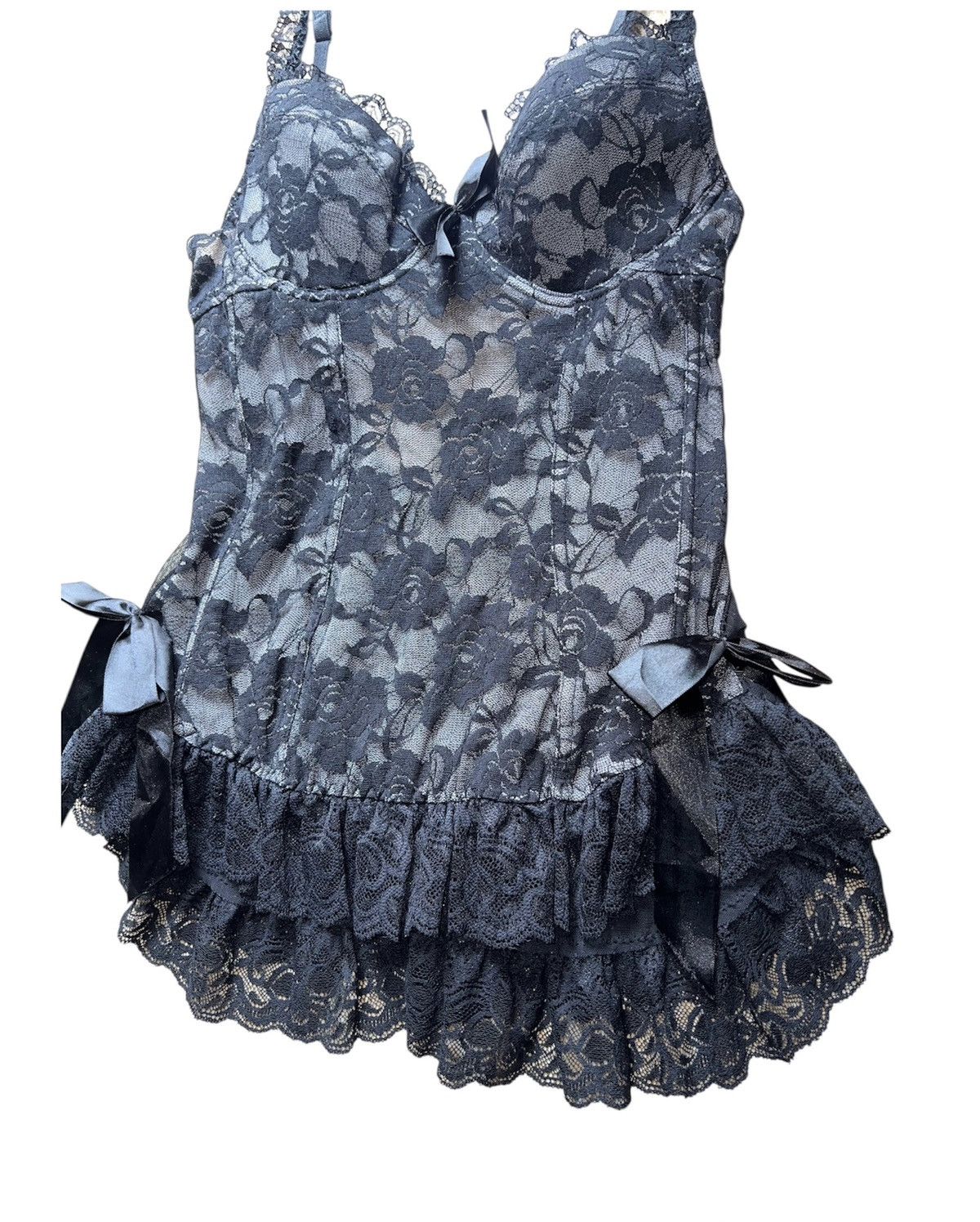 Vivienne Westwood Vintage gray rose lace garters bustiers corset 🥀 Size S / US 4 / IT 40 - 3 Thumbnail
