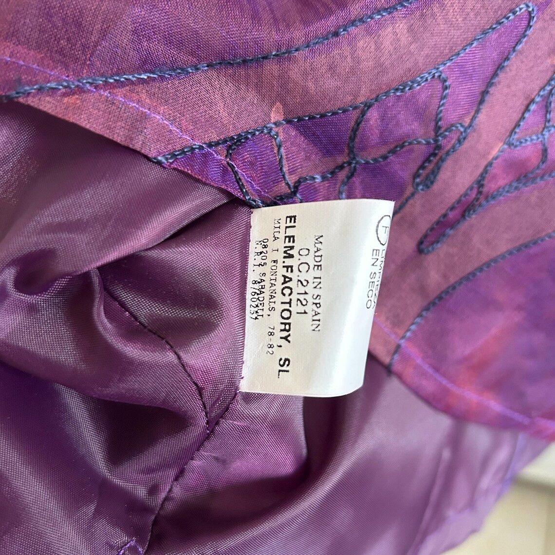 Vintage Vintage Purple Silk Patchwork Crop Top Size XL / US 12-14 / IT 48-50 - 8 Thumbnail