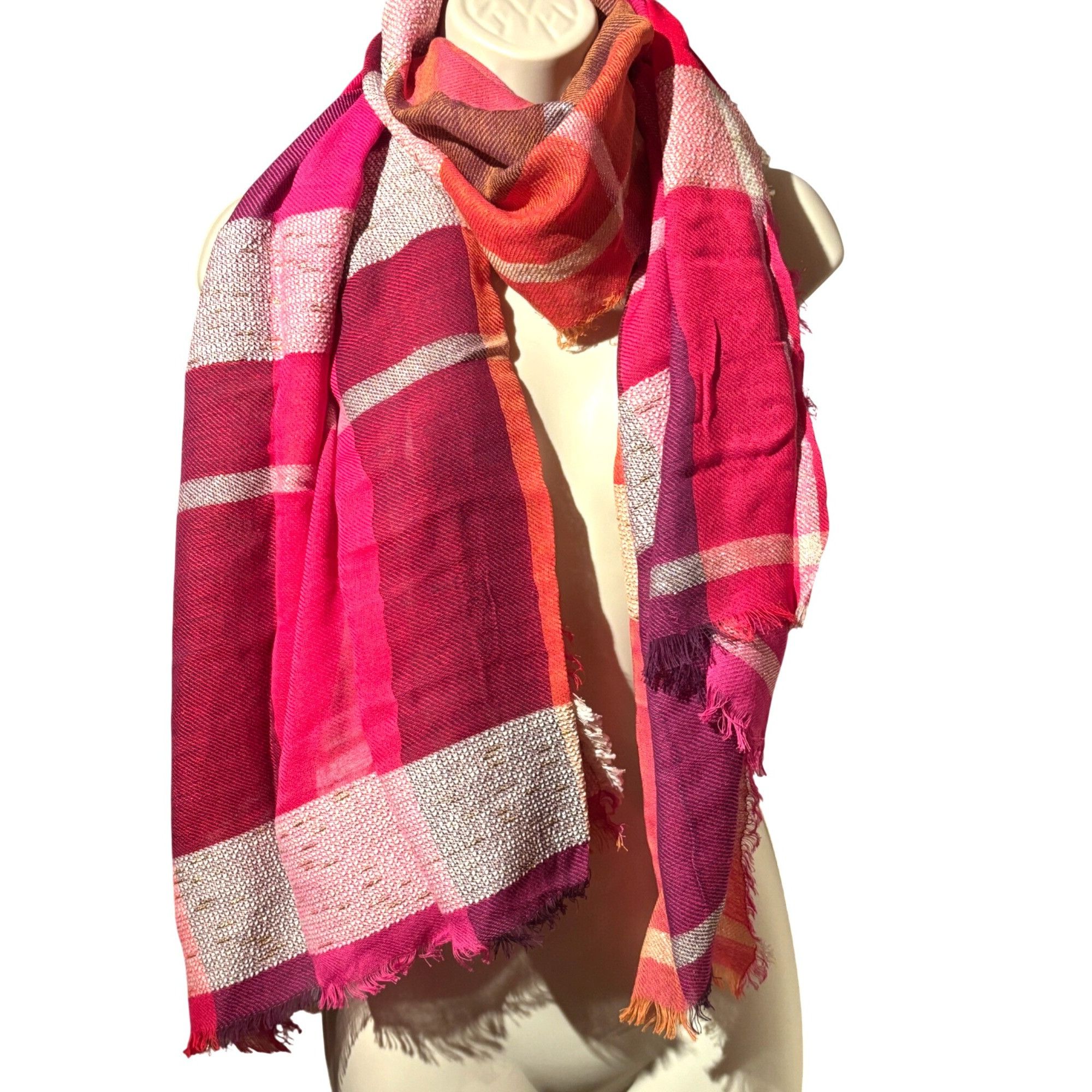 Other INC International Concepts INC Touch Of Shine Plaid Wrap Sca Size ONE SIZE - 9 Thumbnail
