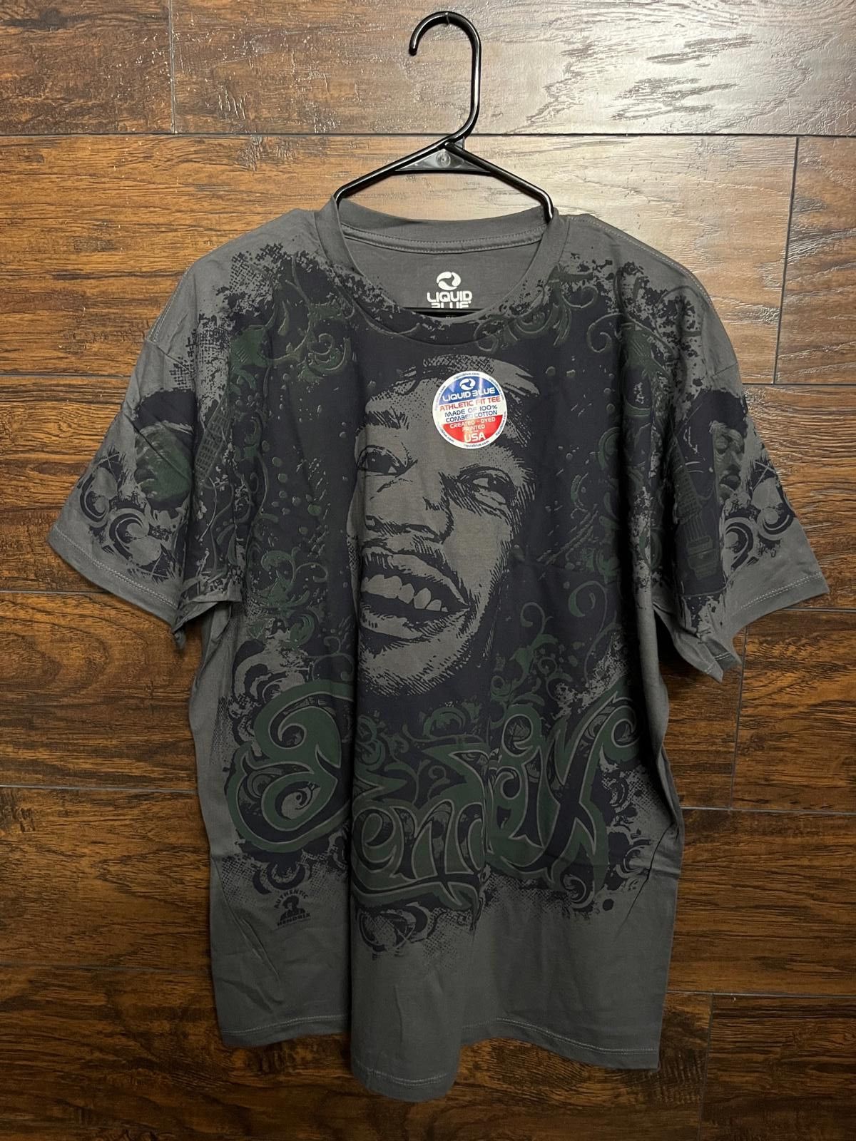 Liquid Blue Jimi Hendrix Big Face T-shirt - Hendrix AOP Liquid Blue XL Size US XL / EU 56 / 4 - 1 Thumbnail