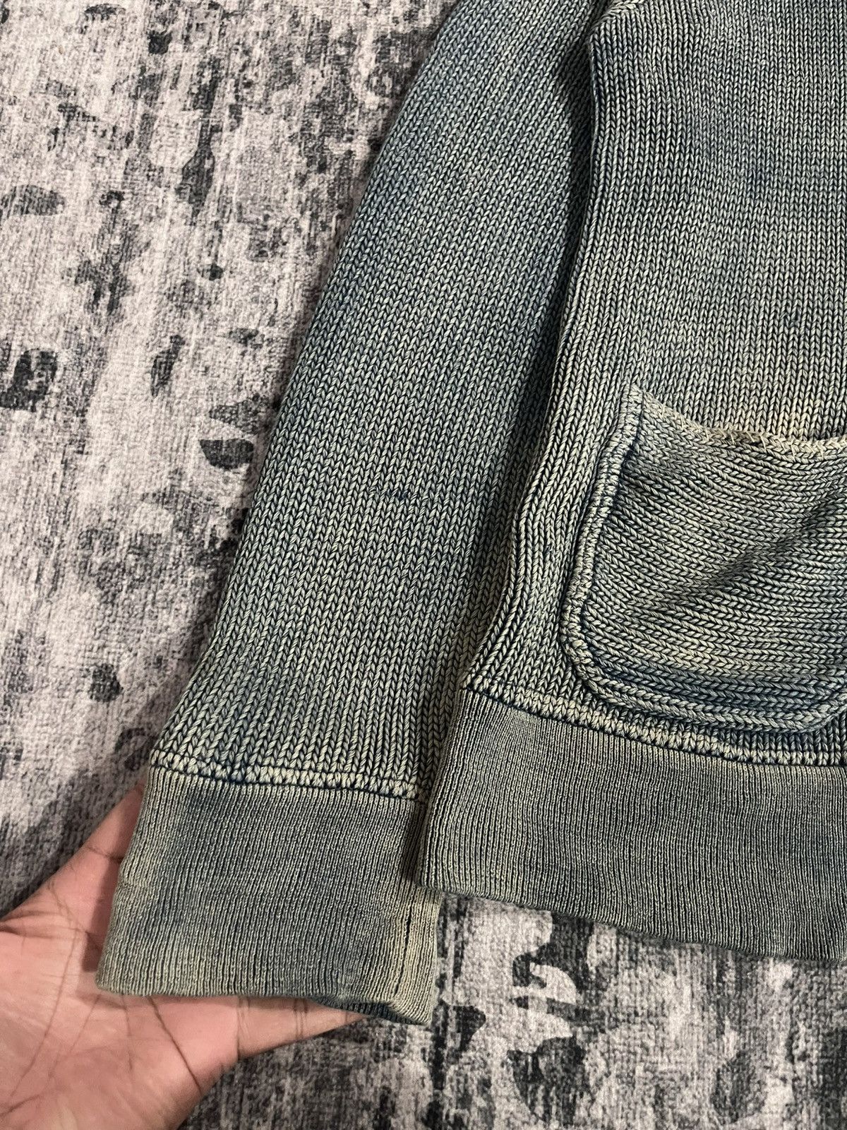 RRL Ralph Lauren RRL Double Ralph Lauren Indigo Cardigan Distressed Knit Size US L / EU 52-54 / 3 - 9 Thumbnail
