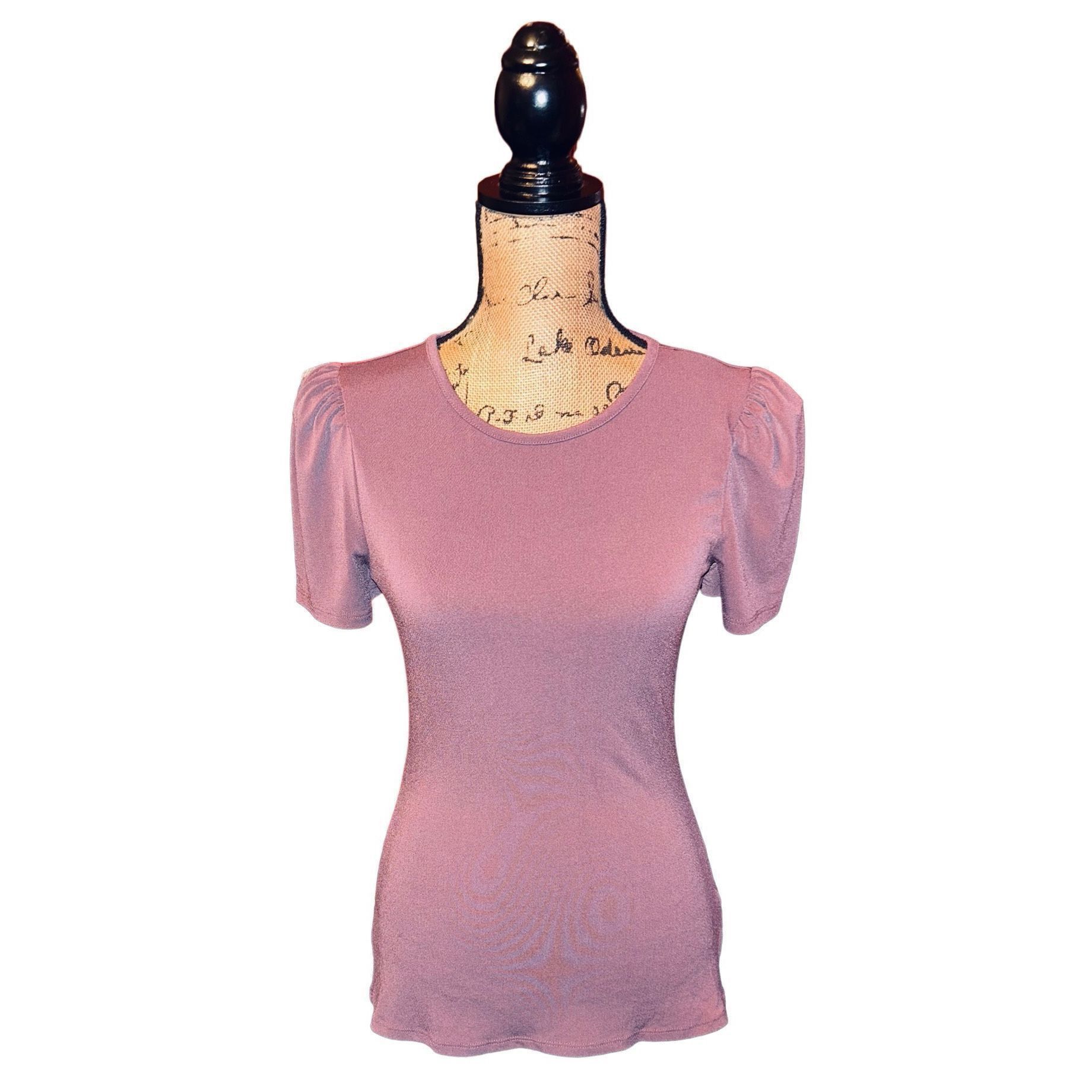 Express Express Womens Size Small Blouse Top Purple Short Sleeve Size S / US 4 / IT 40 - 1 Thumbnail