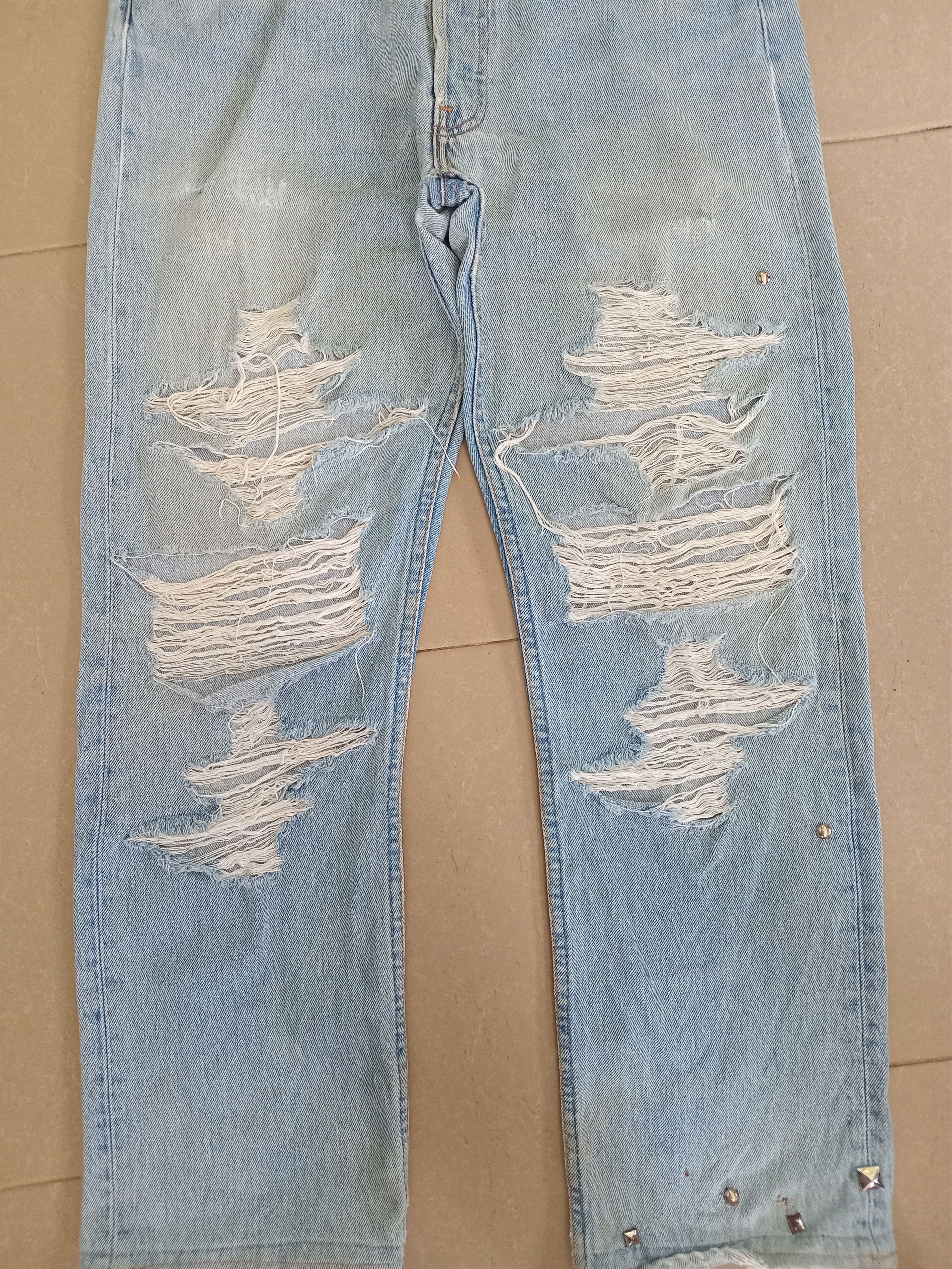Levi's × Levi's Made & Crafted × Vintage 💥Very Rare💥Vintage LEVI'S 501 Distressed Studded Jeans Size US 32 / EU 48 - 14 Thumbnail