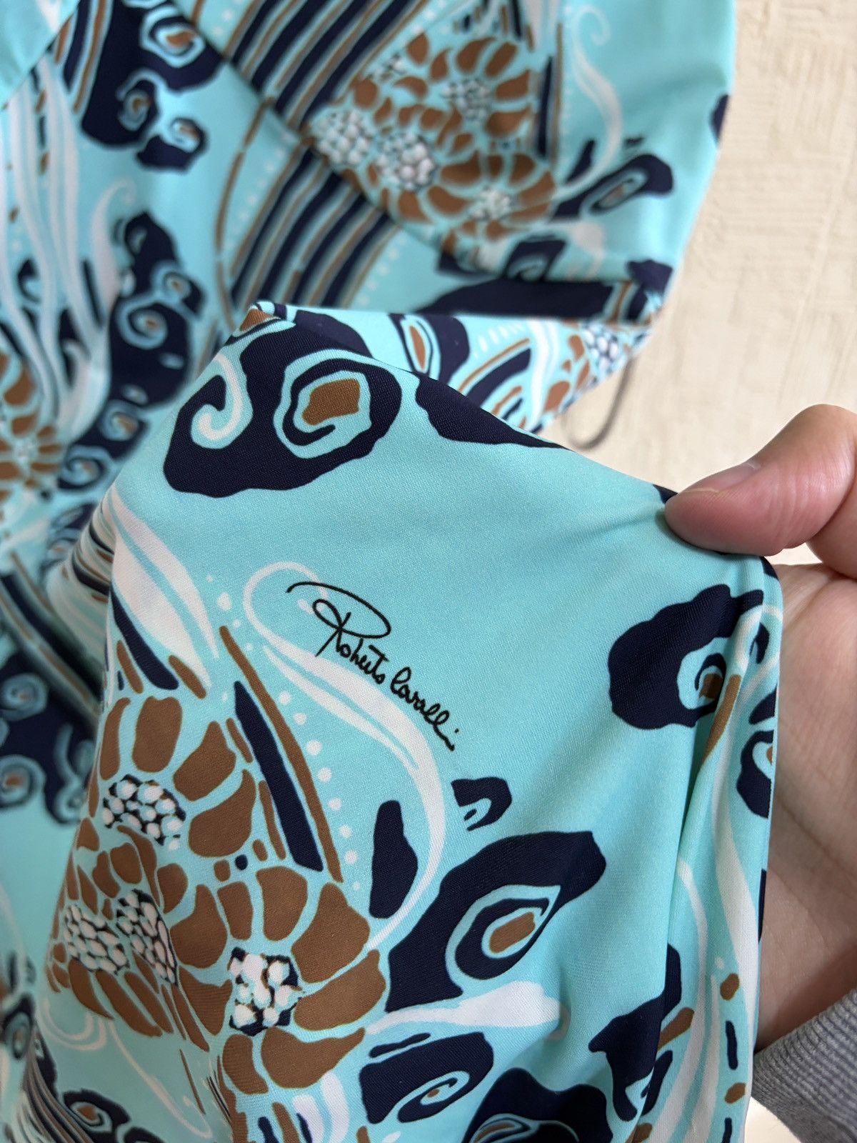 Roberto Cavalli Roberto Cavalli Class Blue Floral Waves Print Sheath Dress Size M / US 6-8 / IT 42-44 - 7 Thumbnail