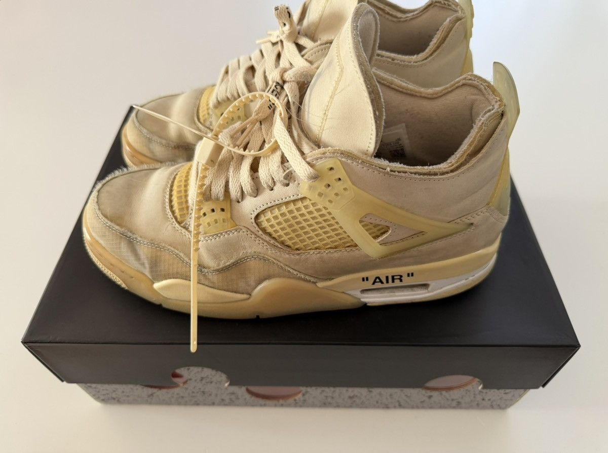 Jordan Brand × Off-White Off-White x Air Jordan 4 Retro SP Sail Size US 9.5 / EU 42-43 - 2 Thumbnail
