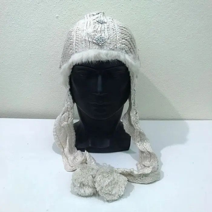 Japanese Brand Japanese Brand Crochet Earflap Beanie Hat Size ONE SIZE - 2 Thumbnail