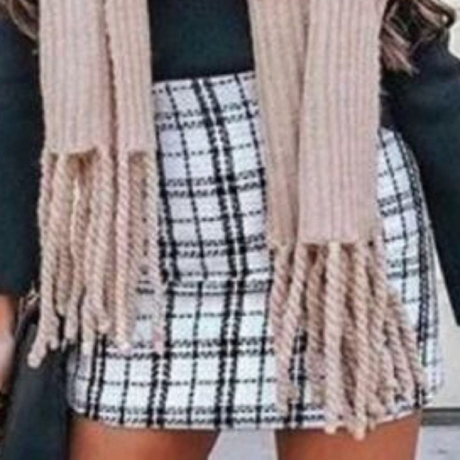 & Other Stories HYFVE Black and White Plaid Mini Skirt size L Size 30" / US 8 / IT 44 - 1 Thumbnail