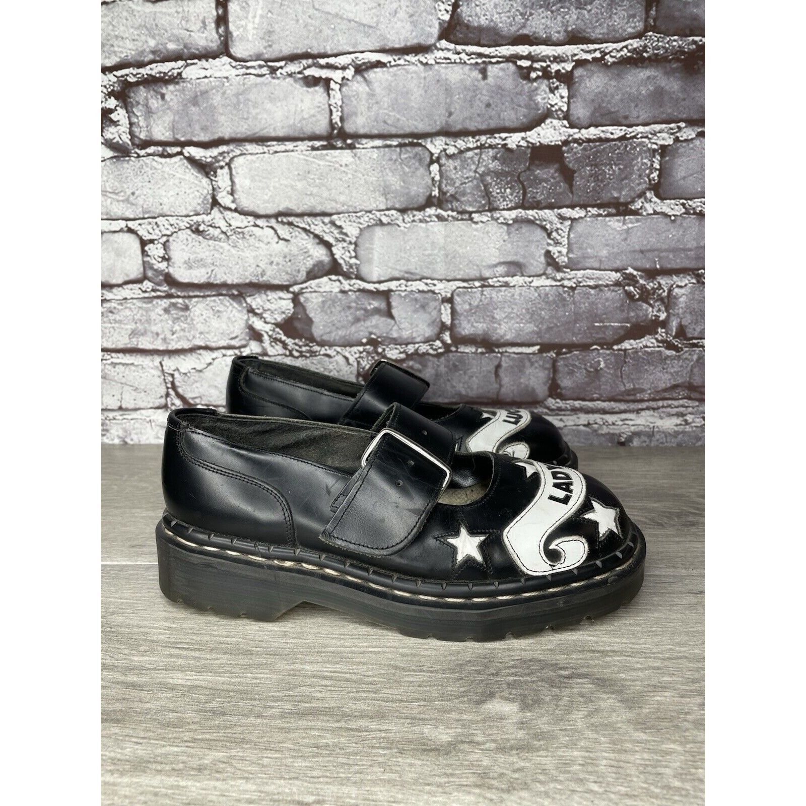 Other VTG TUK LADY LUCK Black Leather MaryJane Strap England Shoes Size US 5.5 / IT 35.5 - 20 Thumbnail