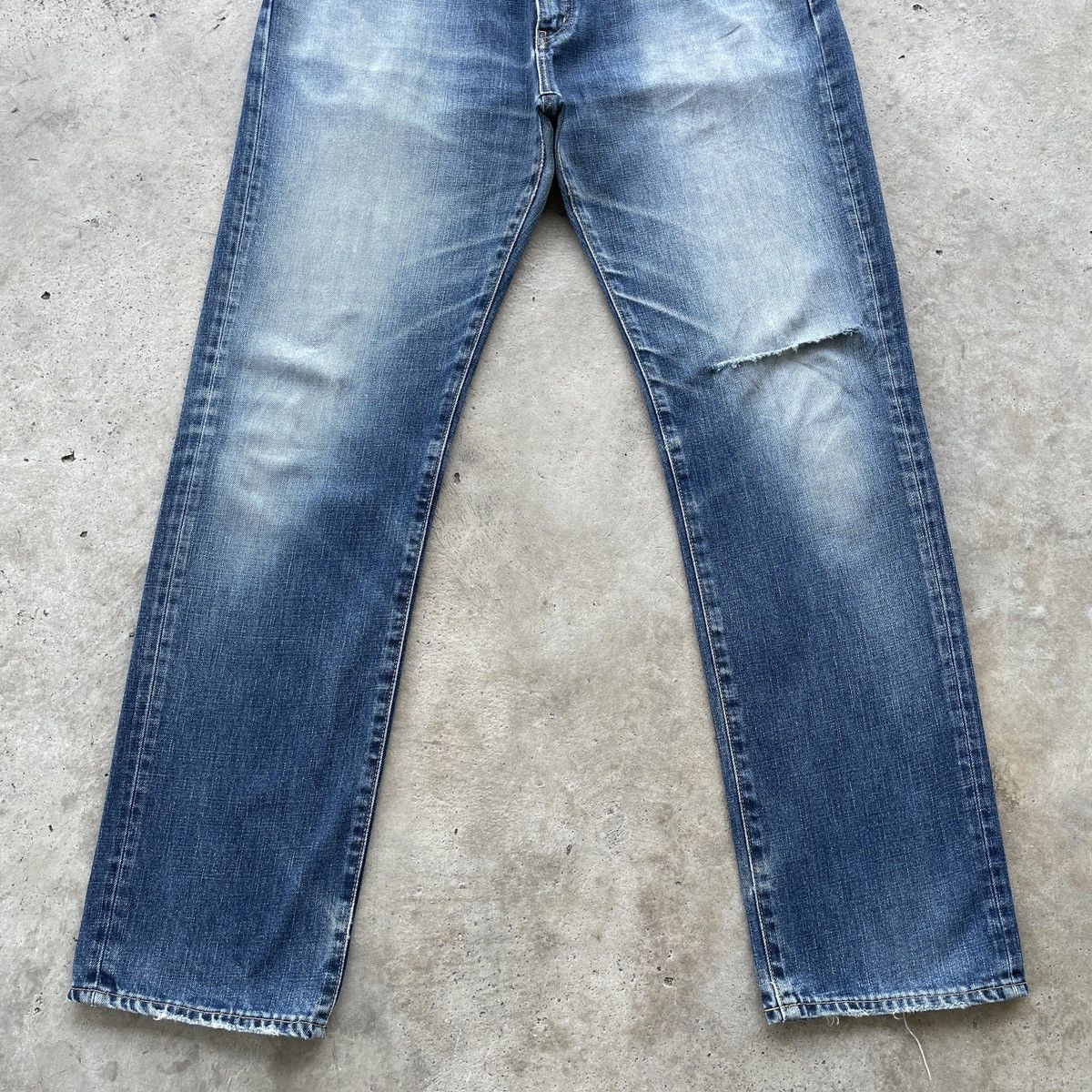Japanese Brand × Jean × Vintage W36x33💥 Vintage Japanese Faded Distressed Jeans Denim Pants Size US 36 / EU 52 - 4 Thumbnail