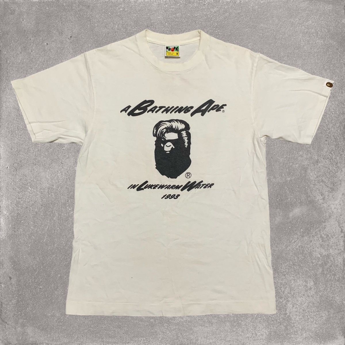 Bape Bape Medium Graphic White Tee A Bathing Ape Lukewarm Water Size US M / EU 48-50 / 2 - 1 Thumbnail