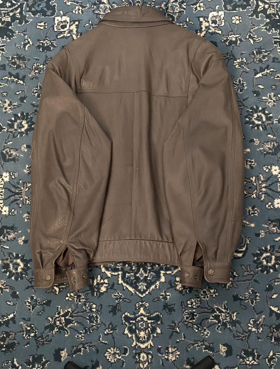 Vintage Vintage Brown Leather Jacket Size US L / EU 52-54 / 3 - 2 Thumbnail