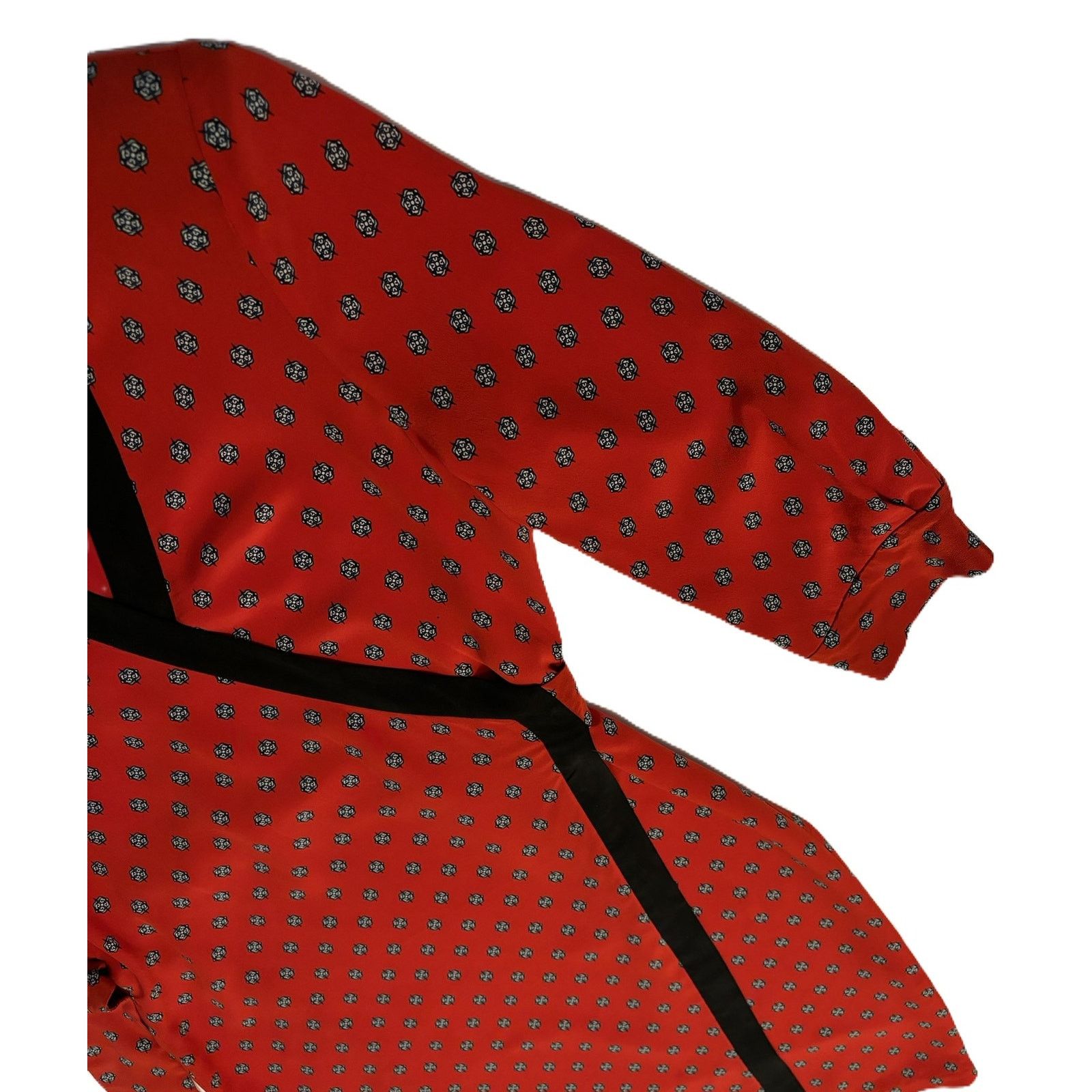 L'AGENCE L'Agence Silk Wrap Dress Red Navy Pattern Small Size S / US 4 / IT 40 - 20 Thumbnail