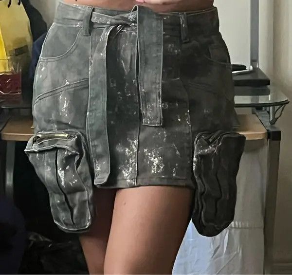 Japanese Brand Patchwork Denim Skirt Size 30" / US 8 / IT 44 - 2 Thumbnail