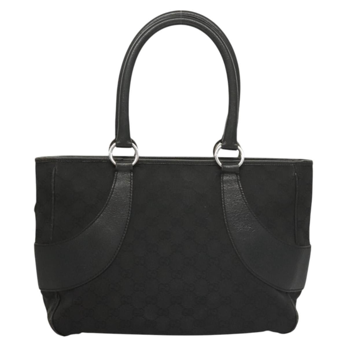 Gucci GUCCI GG Canvas Tote Bag Black Silver Size ONE SIZE - 3 Thumbnail