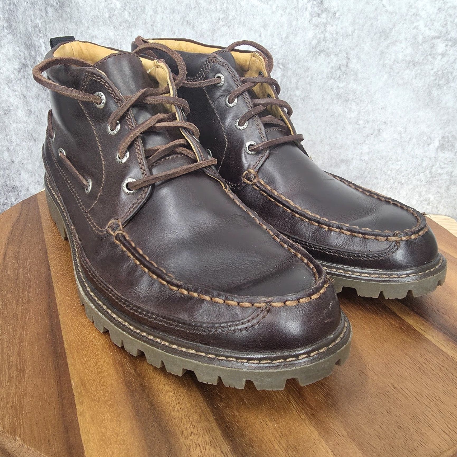 Sperry Sperry Top Sider Gold Cup Chukka Boots Men 10.5 Brown Leather Lug Sole M Black? Size US L / EU 52-54 / 3 - 2 Thumbnail