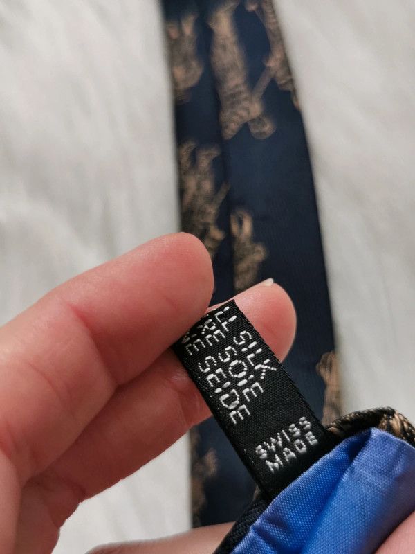 DAKS Dark blue DAKS silk tie golfers Size ONE SIZE - 3 Thumbnail