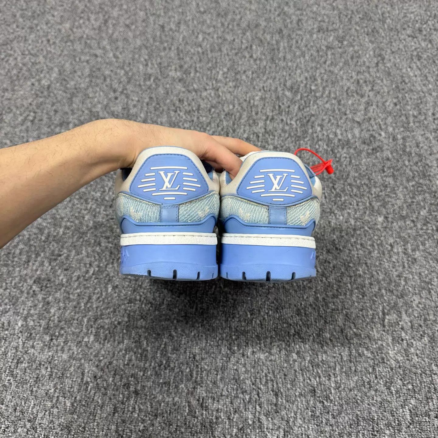Louis Vuitton LV White Blue Denim Pang Ding TrainerMax 42 99 New Size US 9 / EU 42 - 4 Thumbnail